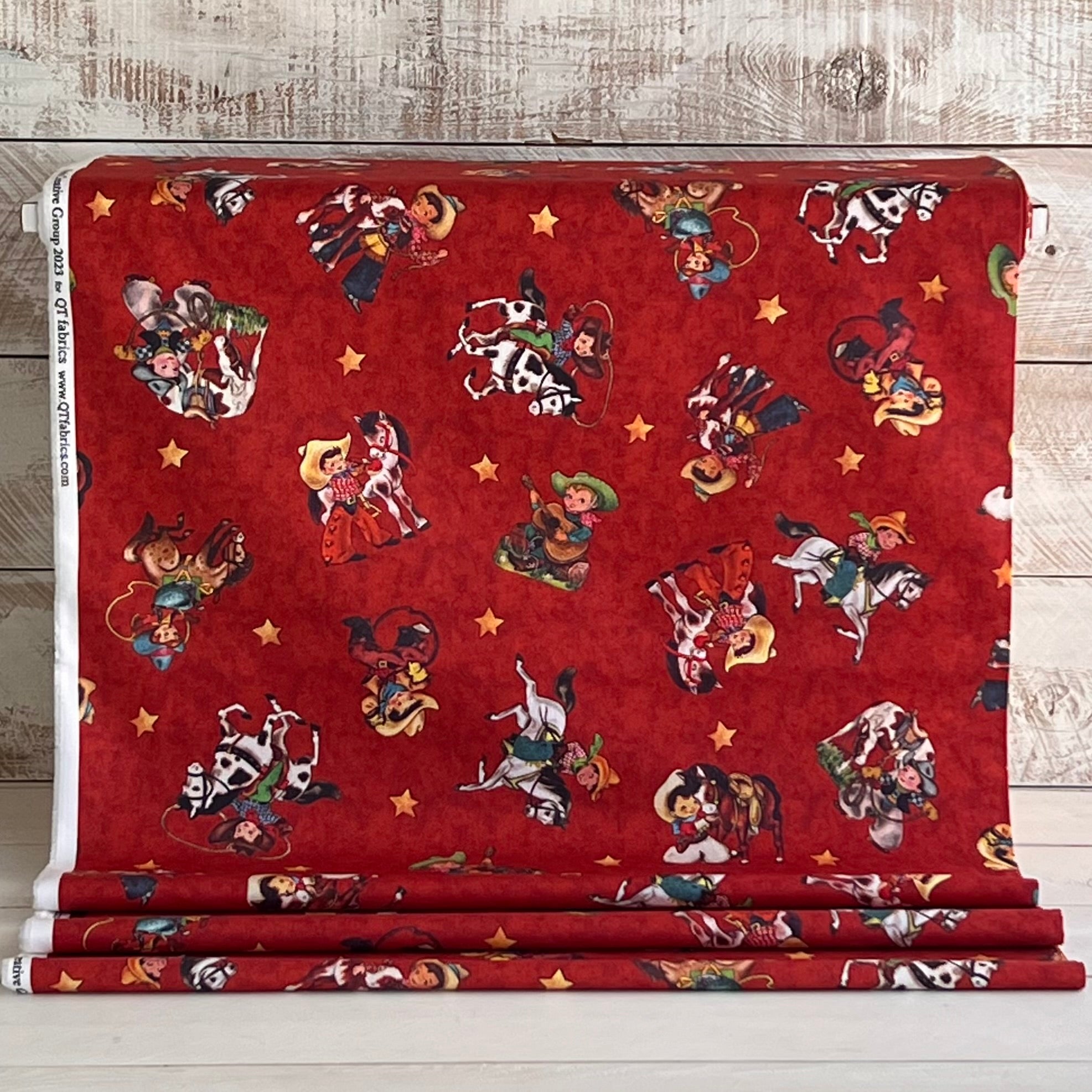 Red-Retro Cowboy-Cowboy Up by QT Fabrics