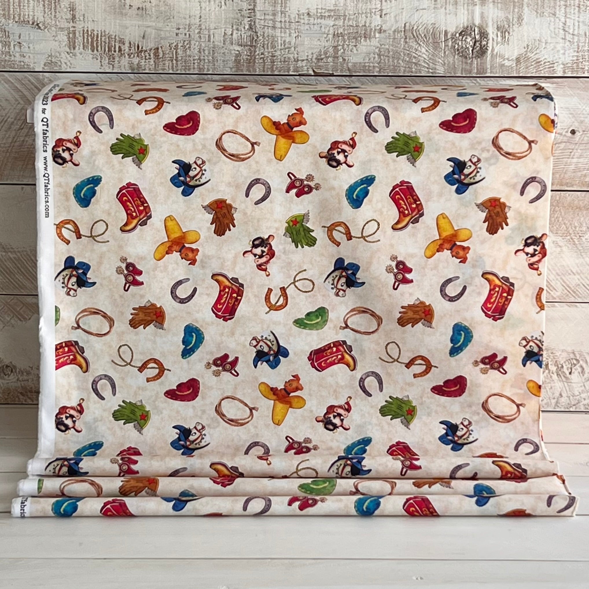Cream-Cowboy Stuff-Cowboy Up by QT Fabrics