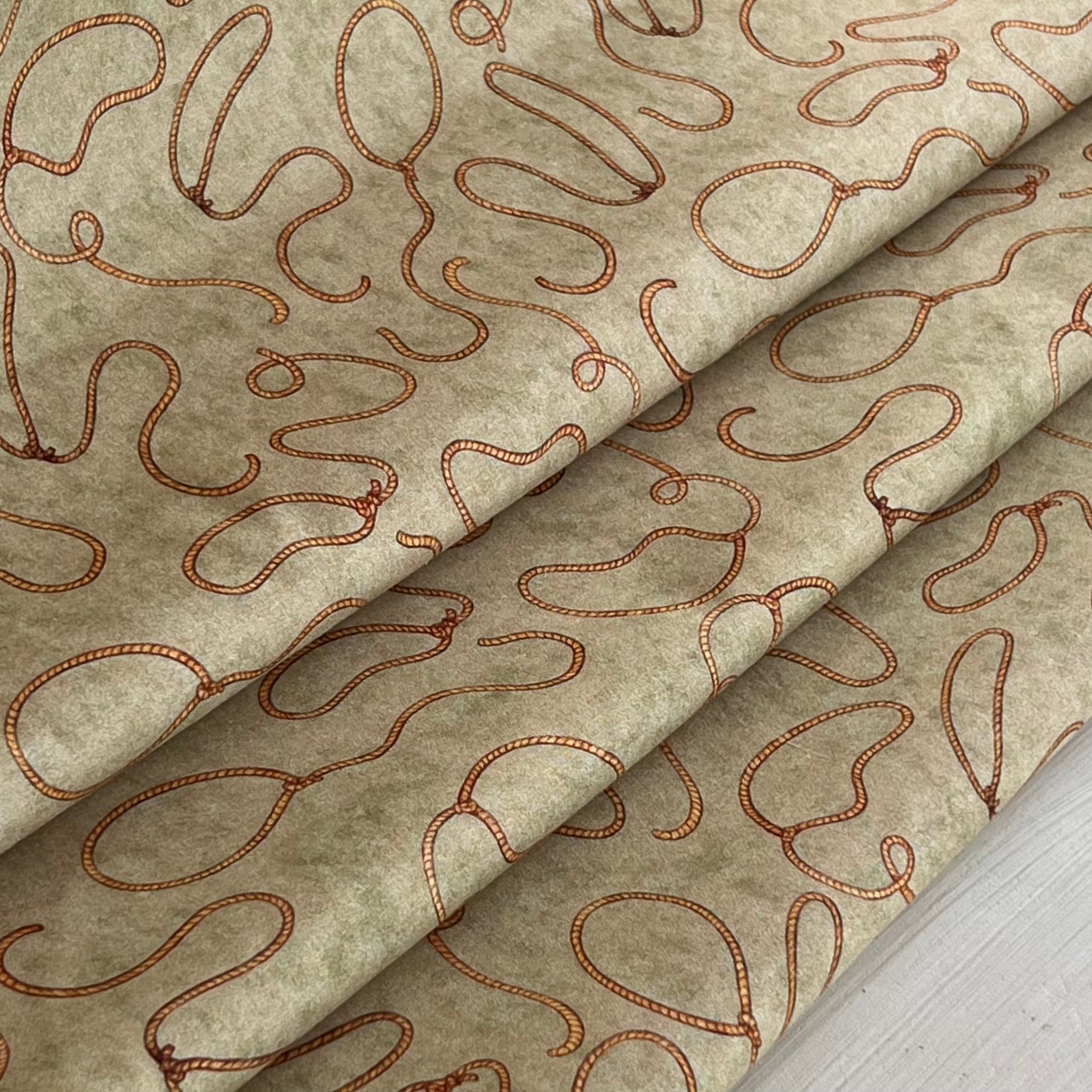 Cream-Lasso Rope-Cowboy Up by QT Fabrics