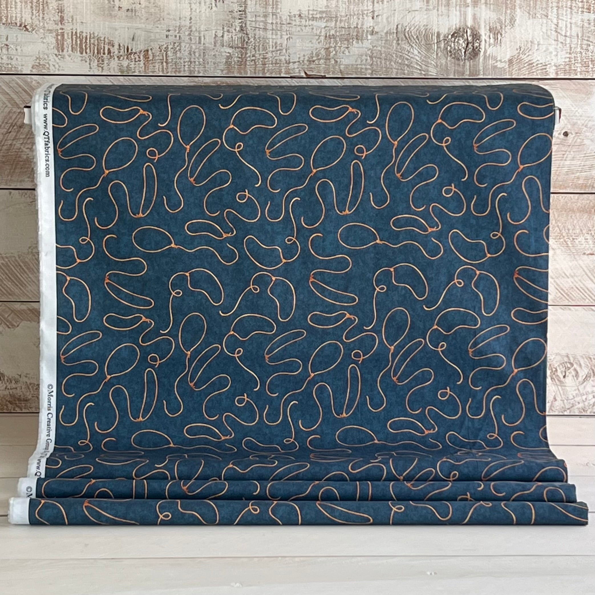 Blue-Lasso Rope-Cowboy Up by QT Fabrics