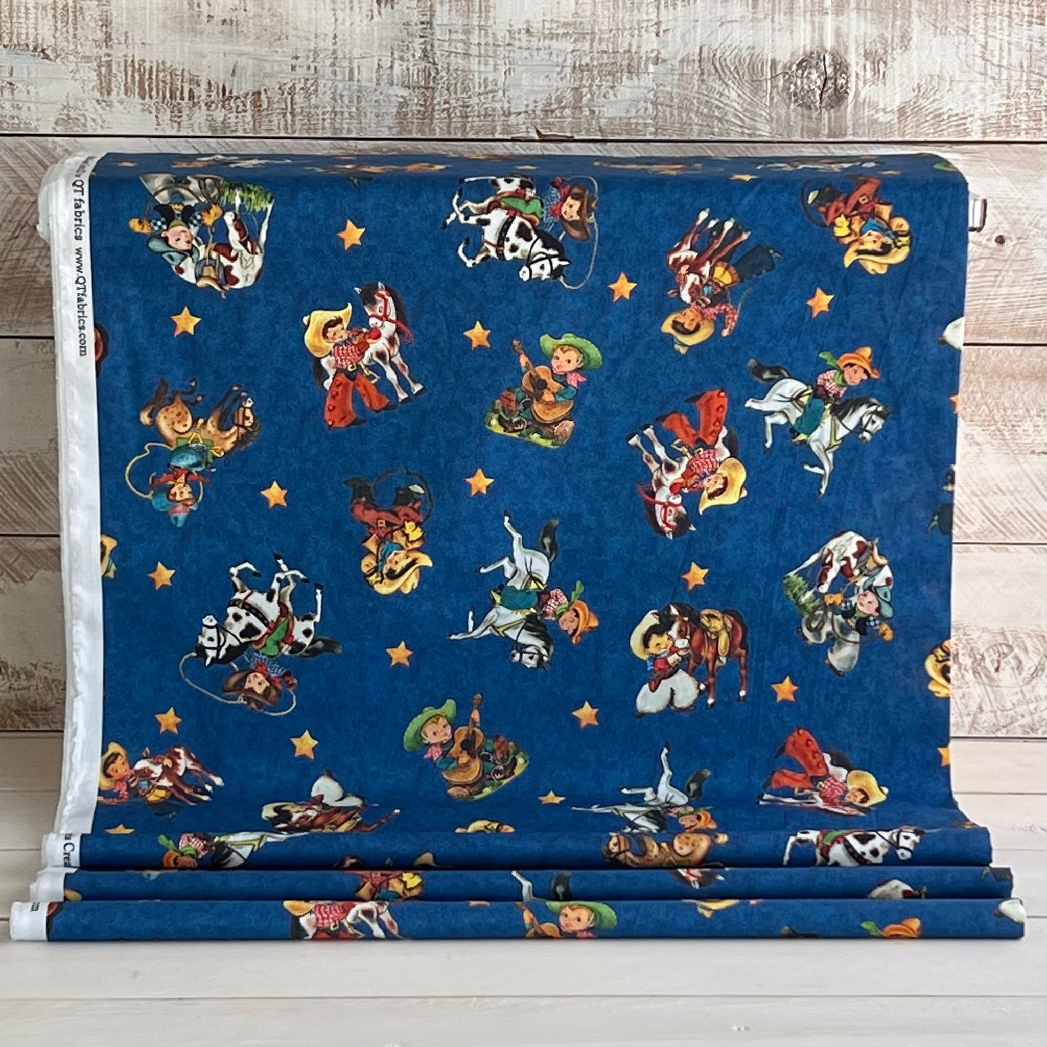 Blue-Retro Cowboy-Cowboy Up by QT Fabrics (Copy)