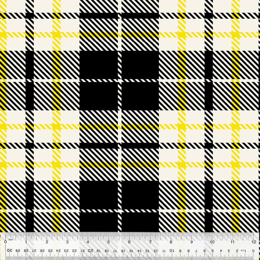 Classic Plaid - Black White & Yellow 17063-2