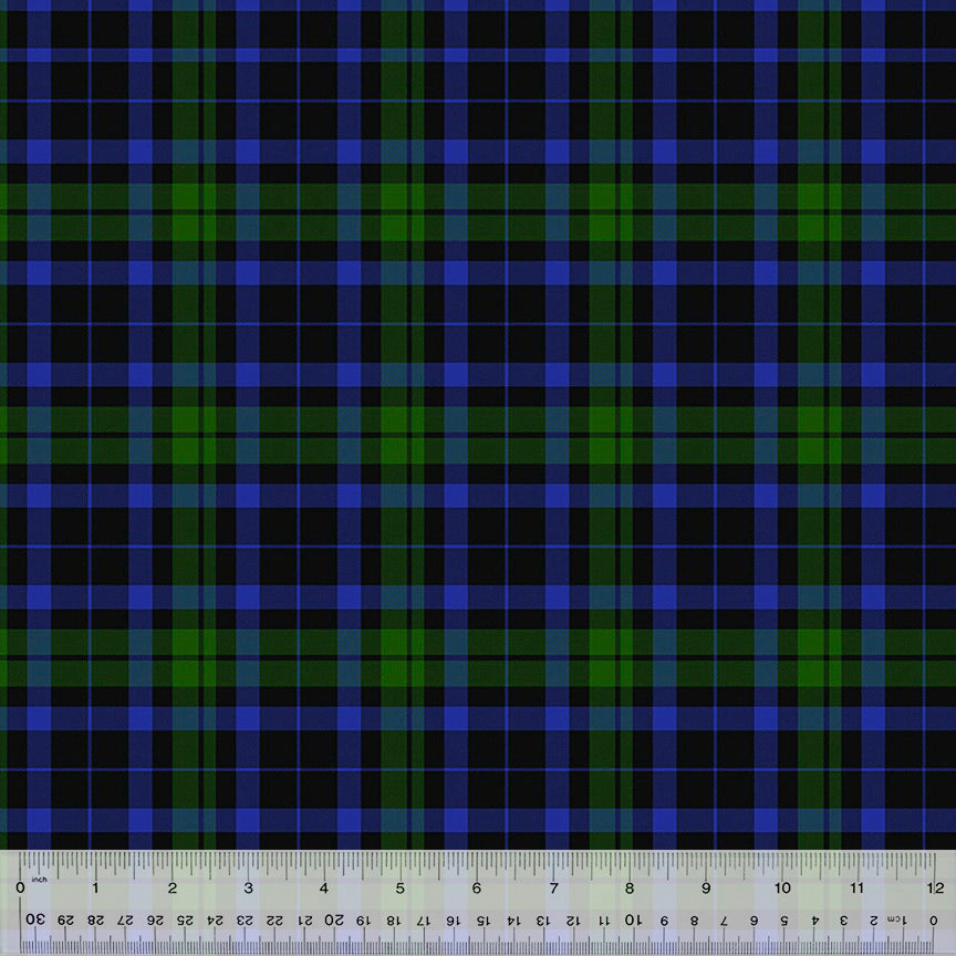Plaid Fleece - Green Blue and Black 17061-3