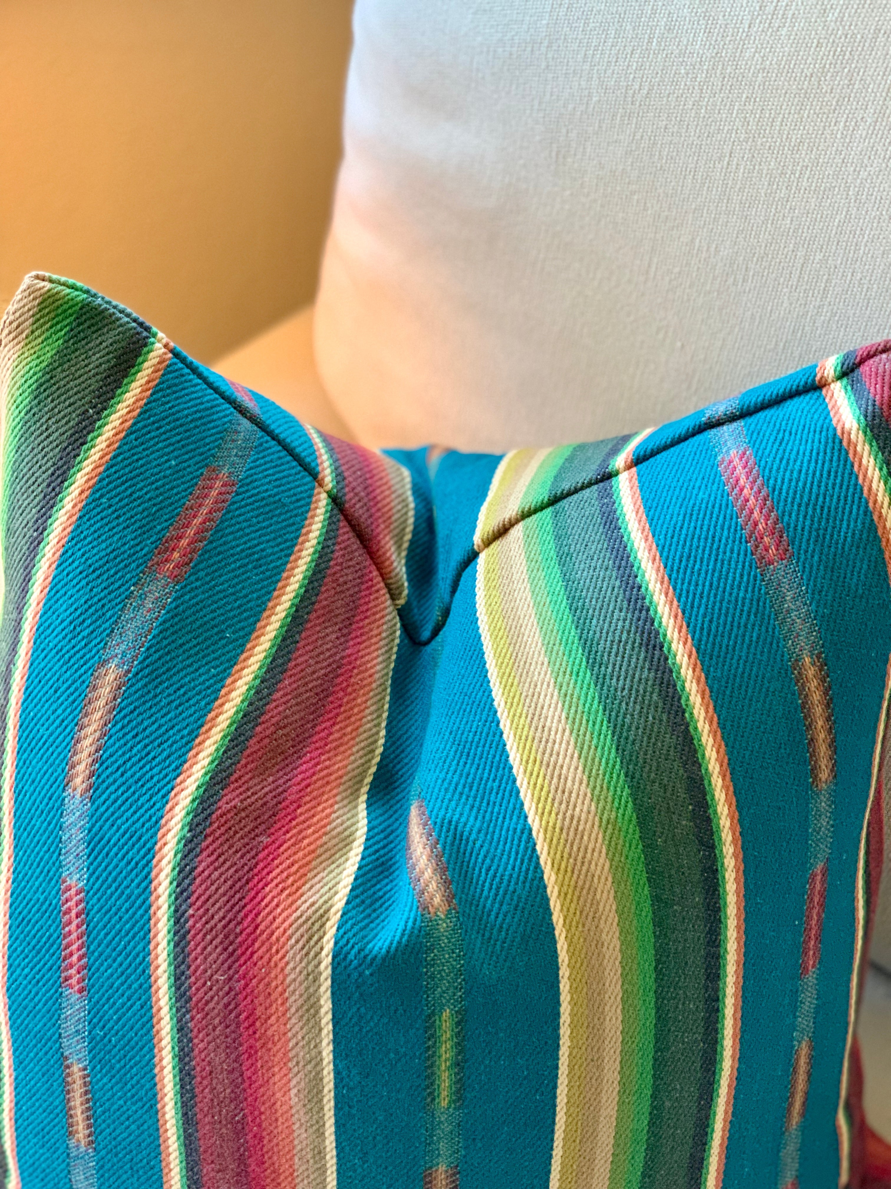 Serape Style Pillow - Blue