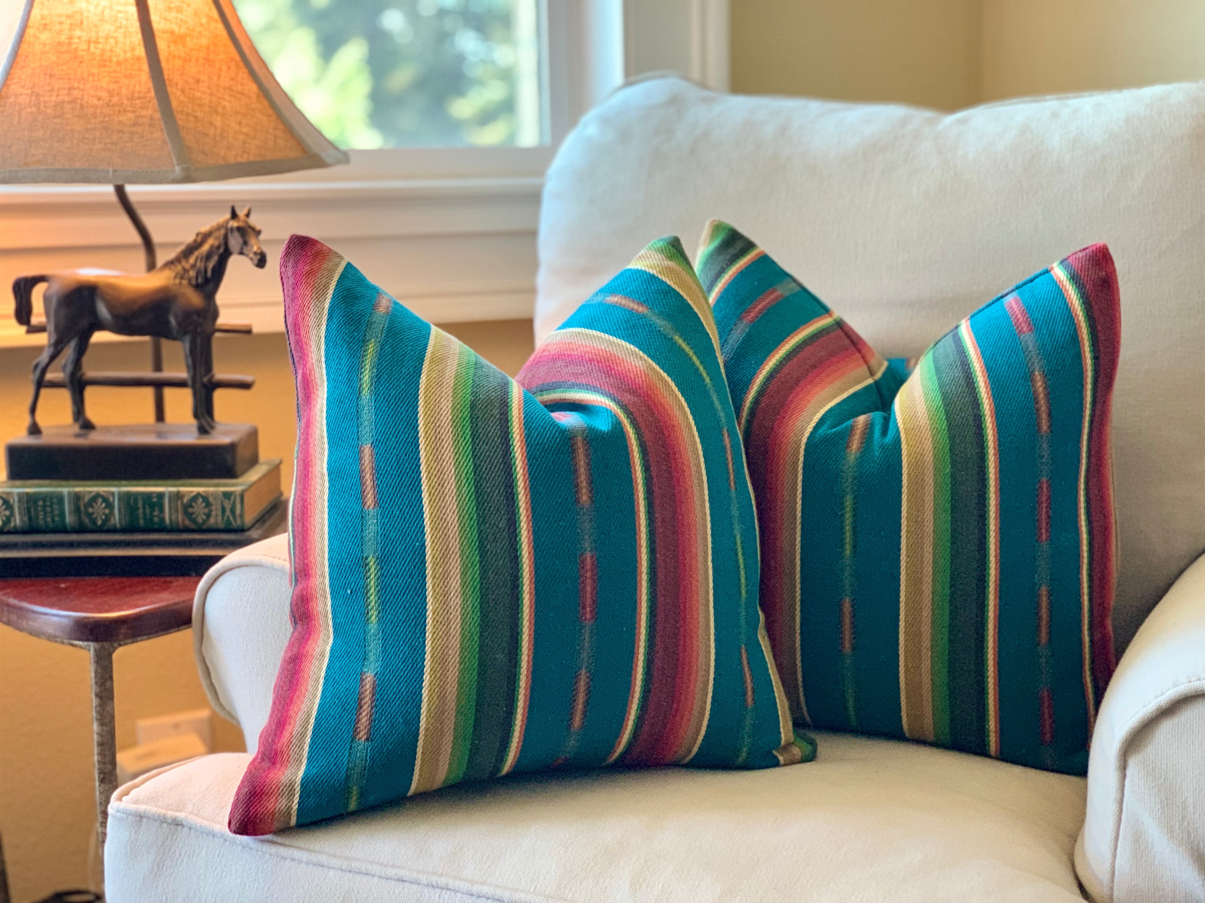 Serape Style Pillow - Blue