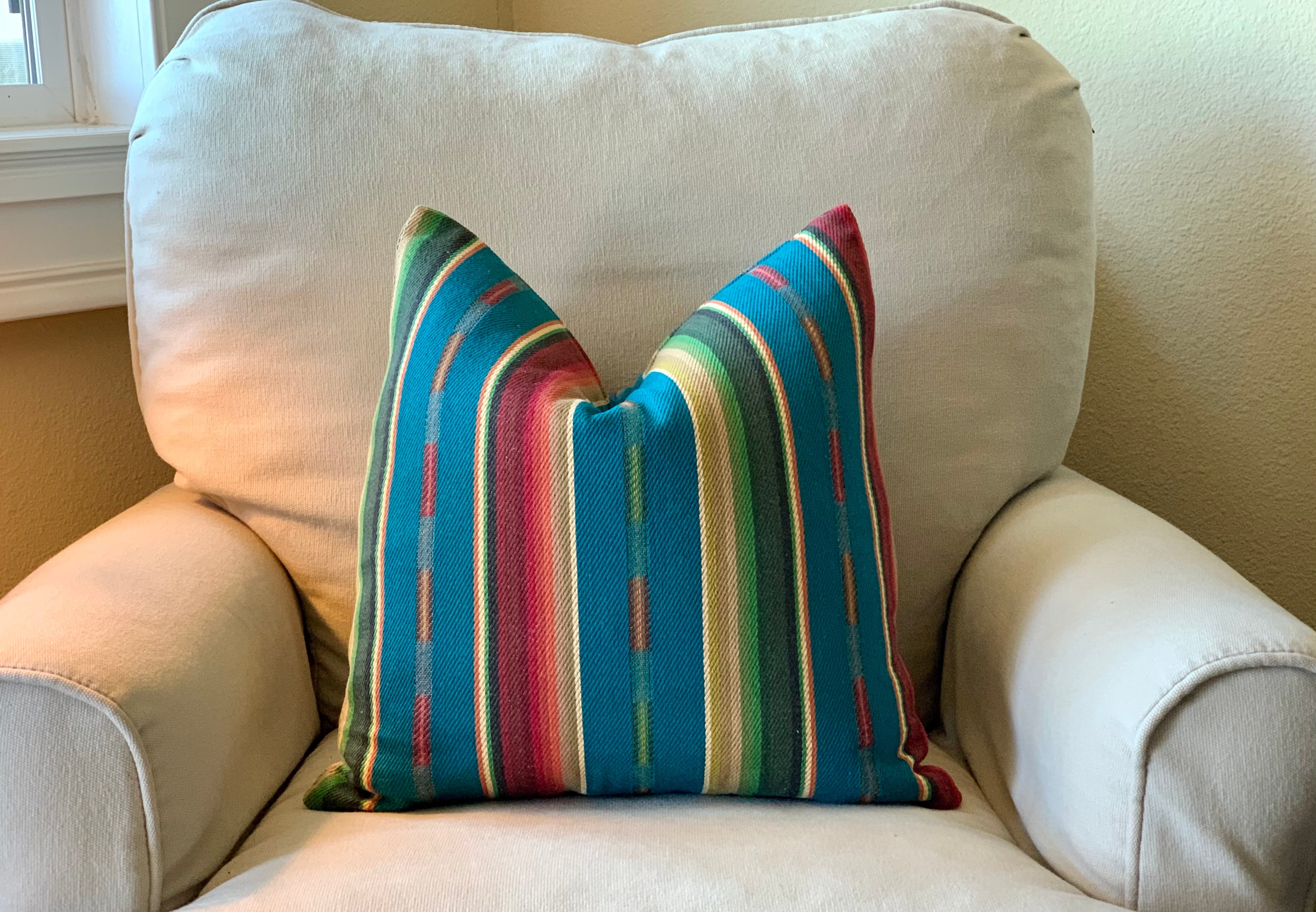 Serape Style Pillow - Blue