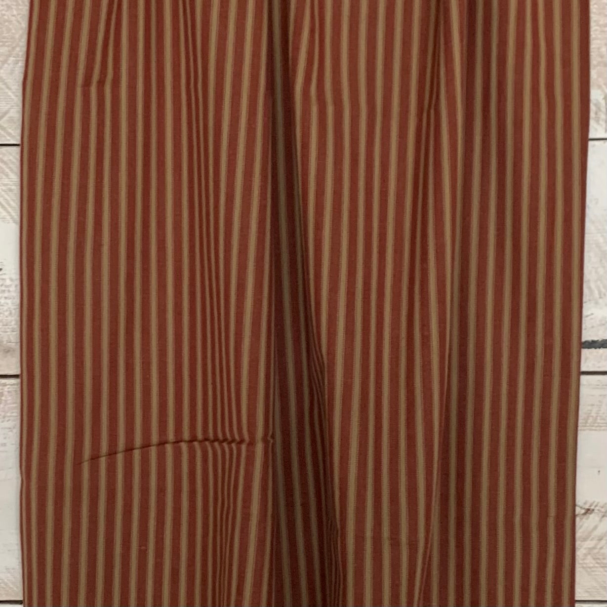 Brick Red and Beige Stripe 37s - Homespun Fabric