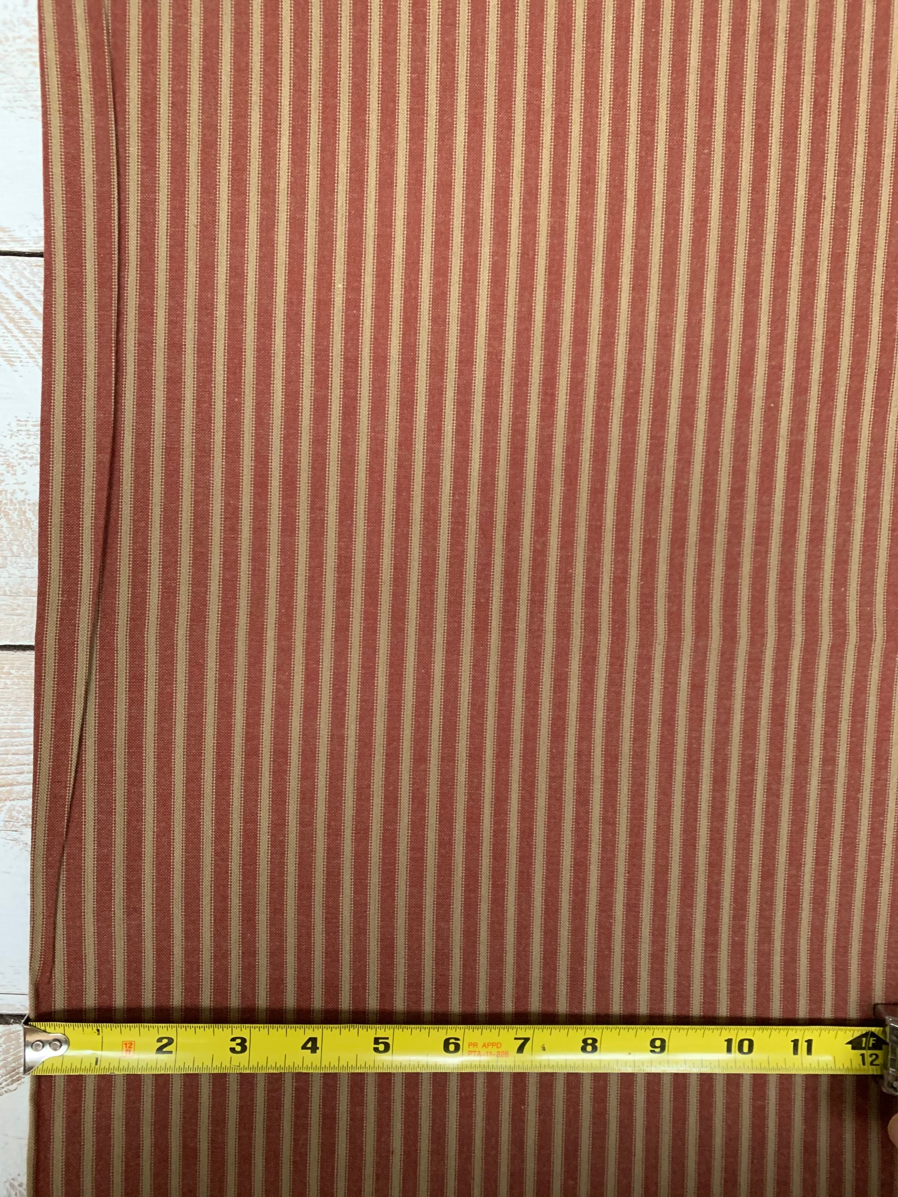 Brick Red and Beige Stripe 37s - Homespun Fabric