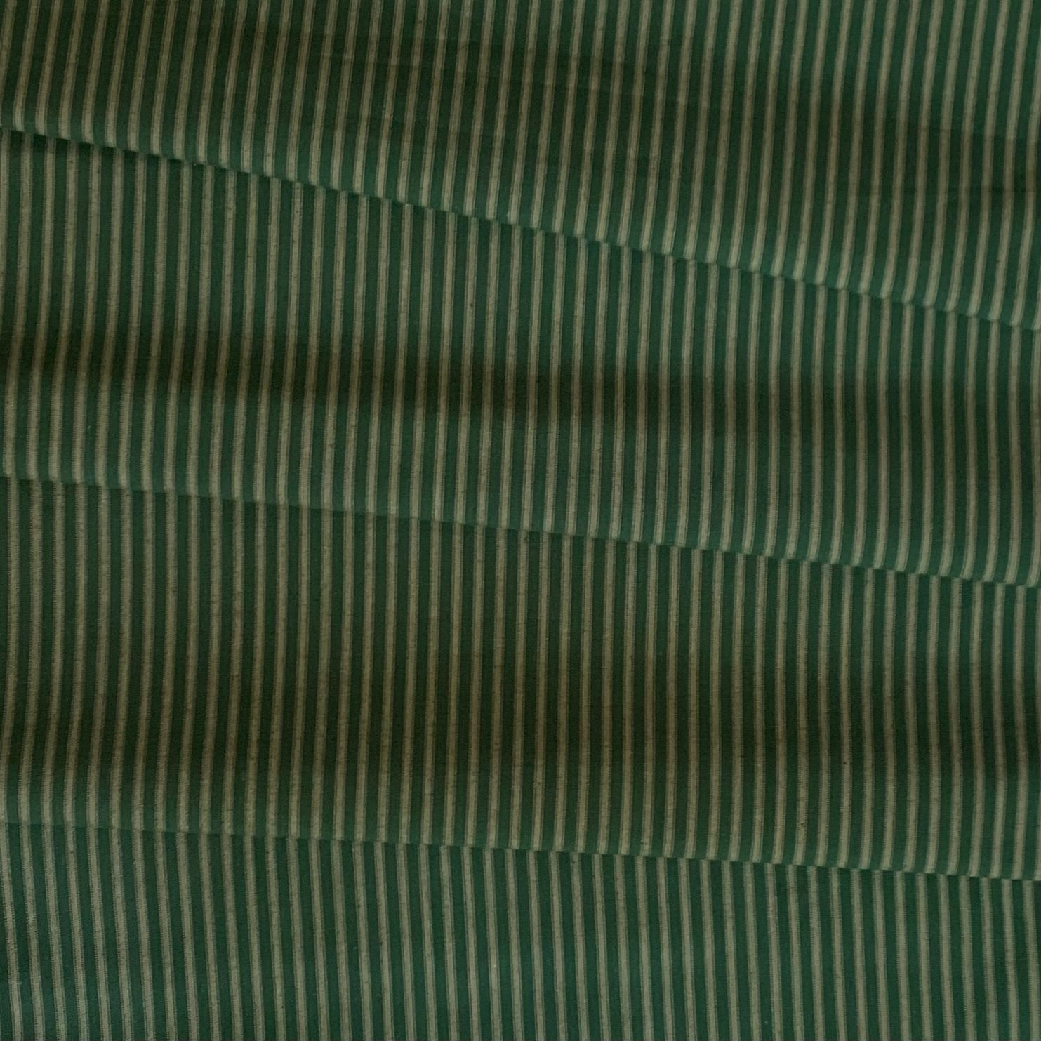 Green and Beige Stripe - Homespun Fabric - 47