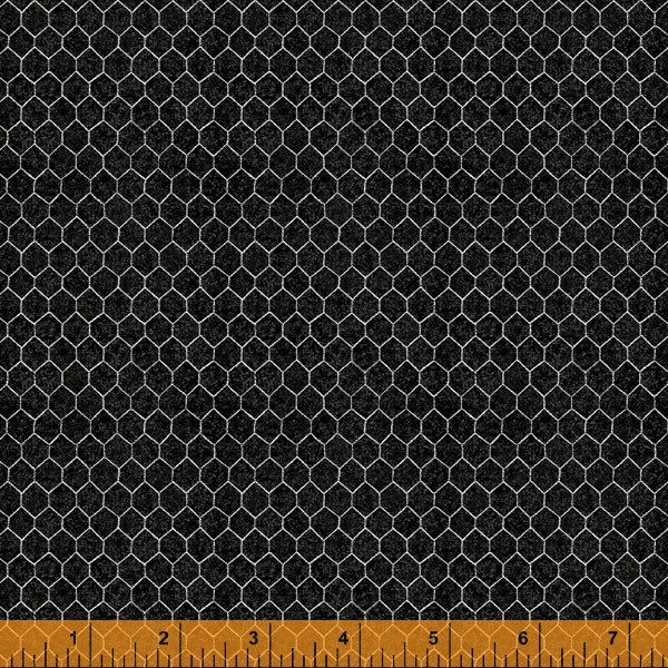 Chicken Wire From Farmers Market Collection by Whistler Studios and Milled by Windham Fabrics, Pattern 52769-2 Black Cotton Fabric