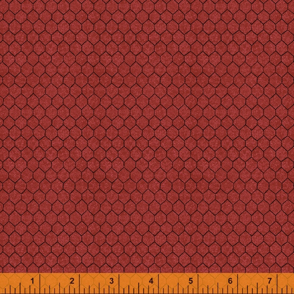 Chicken Wire From Farmers Market Collection by Whistler Studios and Milled by Windham Fabrics, Pattern 52769-5 Red Cotton Fabric