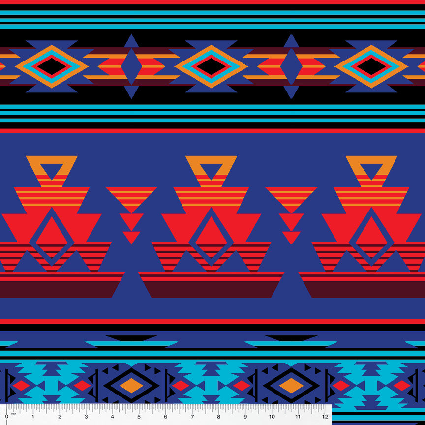 Tribal Winter Fleece - Heirloom Colbalt 52774-1