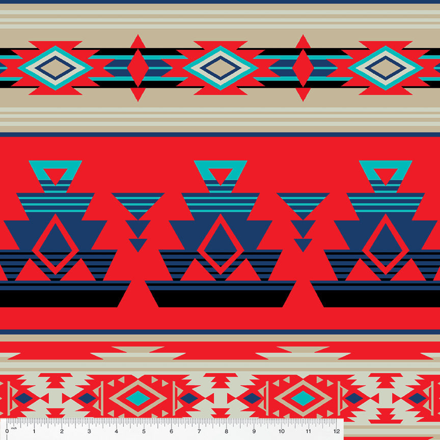 Tribal Winter Fleece - Heirloom Red 52774-3