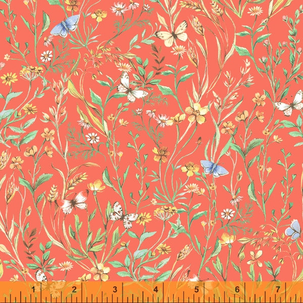 Meadow, Farm Meadow by Clare Therese Gray Windham Fabrics - Terra Cotta 52793-2 Cotton Fabric