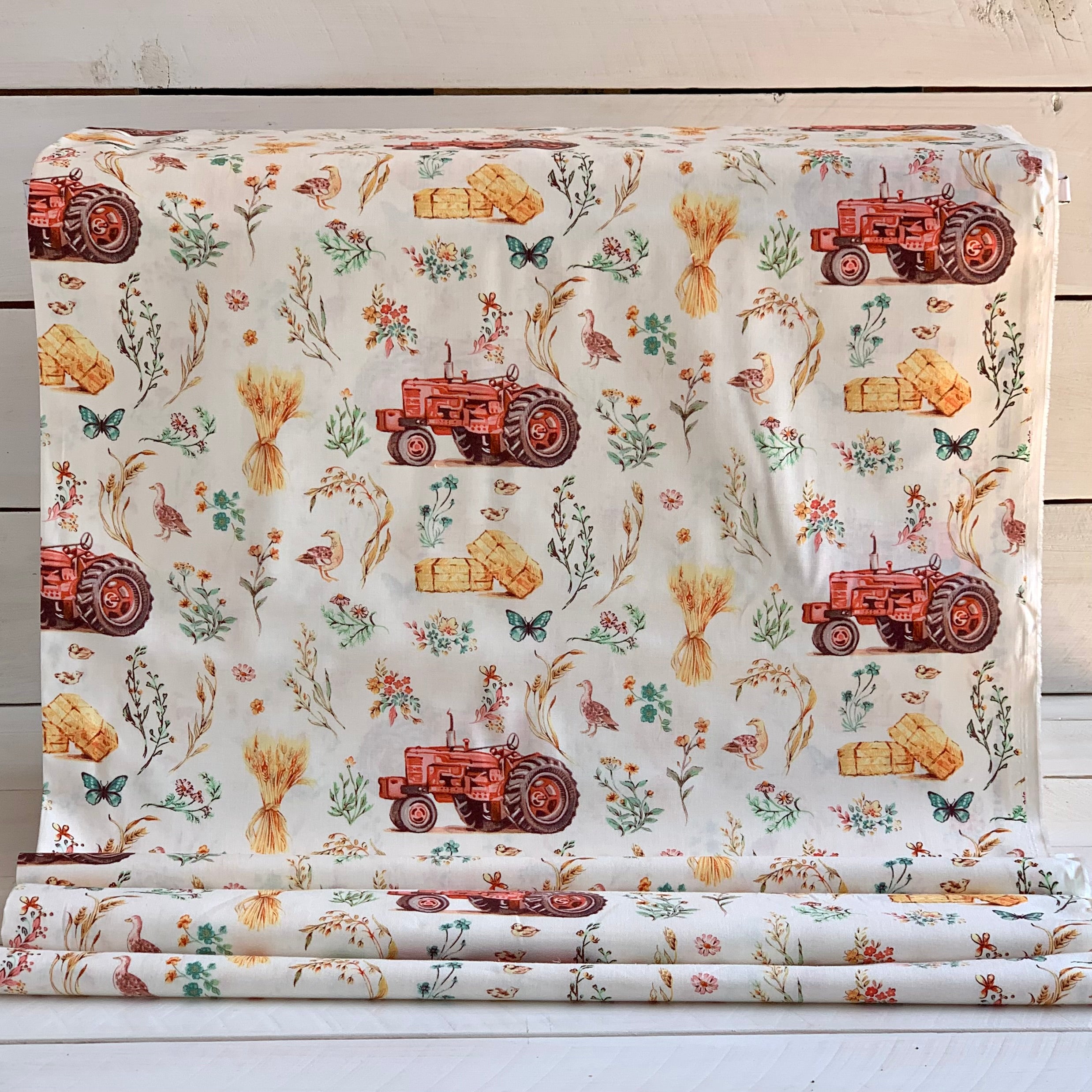Farm Scene Farm Meadow by Clare Therese Gray Windham Fabrics - Ivory 52792-1 Cotton Fabric