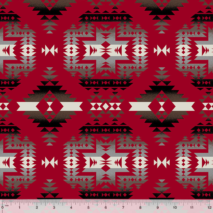 Canvas Cotton -52828C-2 Canyon Spirit Trail, Windham Fabrics, Red
