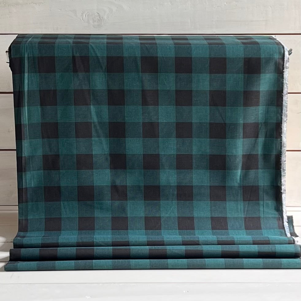 Green and Black Buffalo Plaid Quilter Cotton