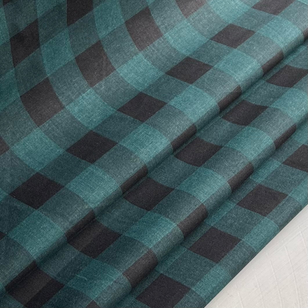 Green and Black Buffalo Plaid Quilter Cotton
