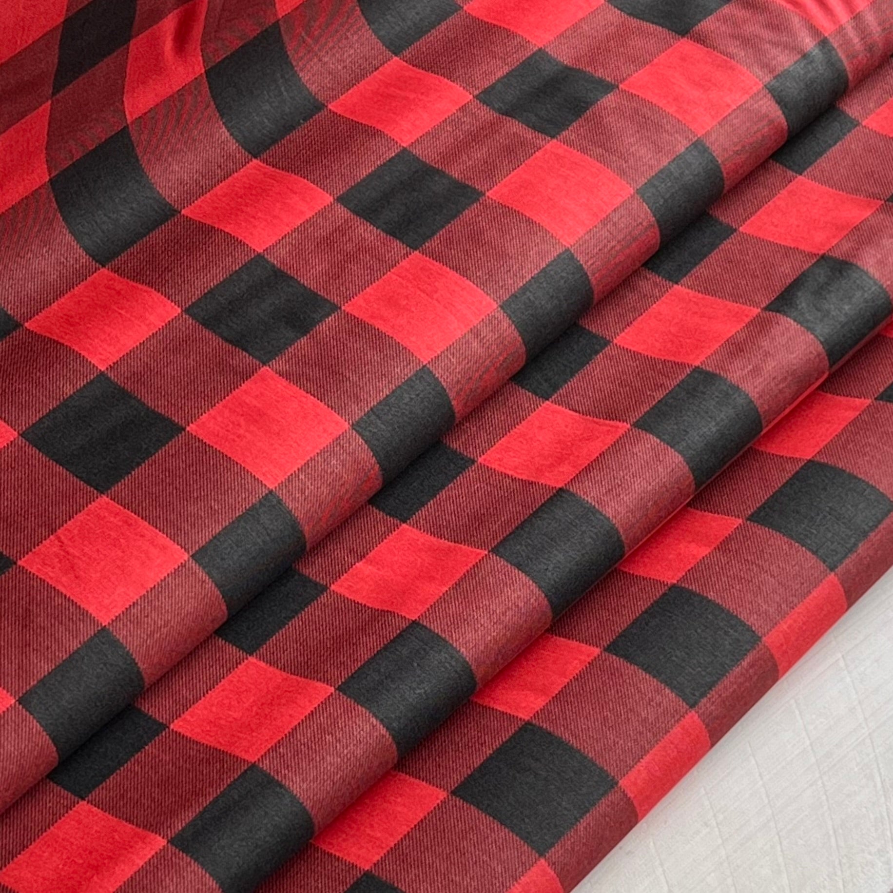 Red and Black Buffalo Plaid Quilter Cotton