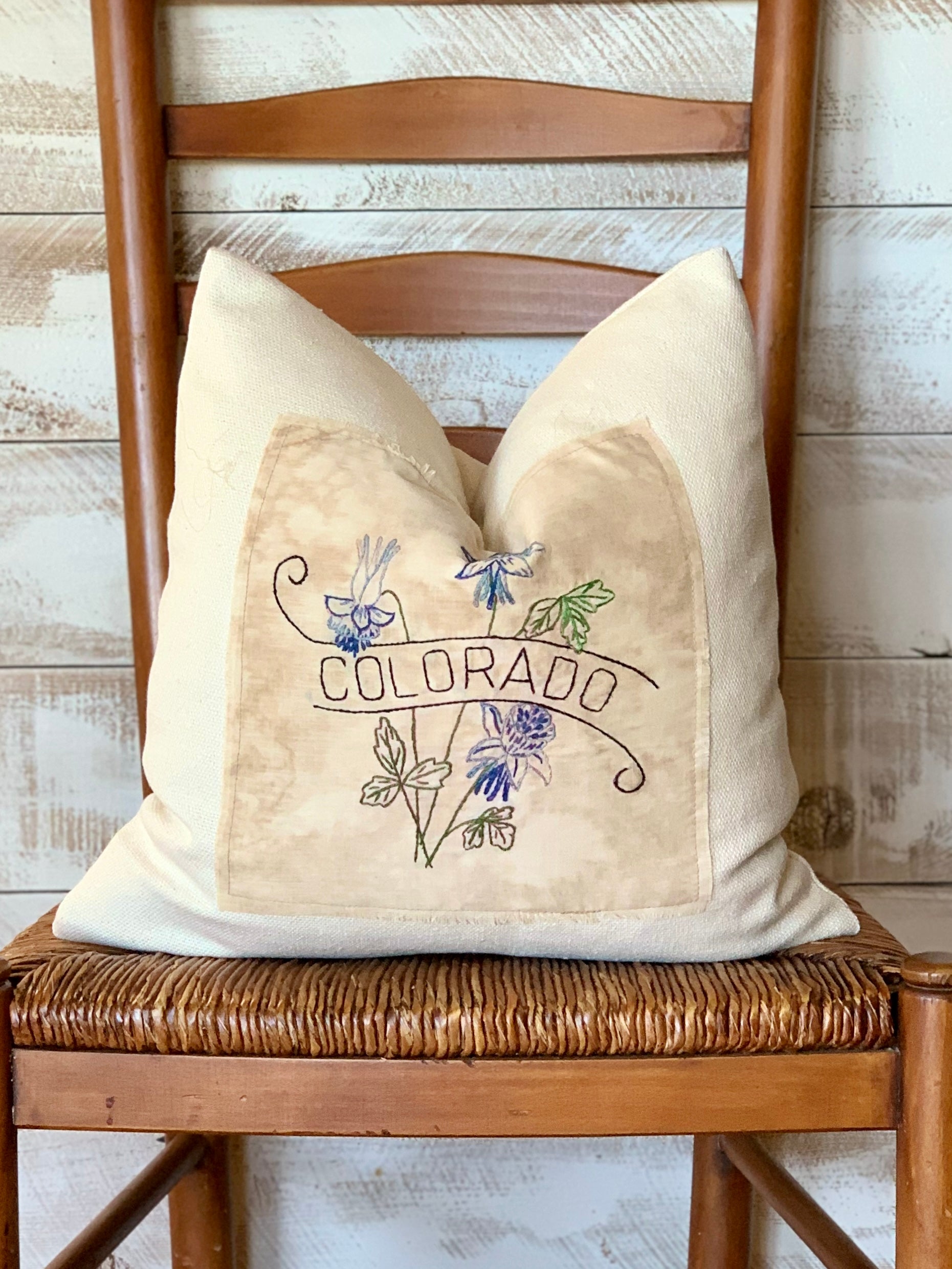 Colorado State Pillow - Embroidered