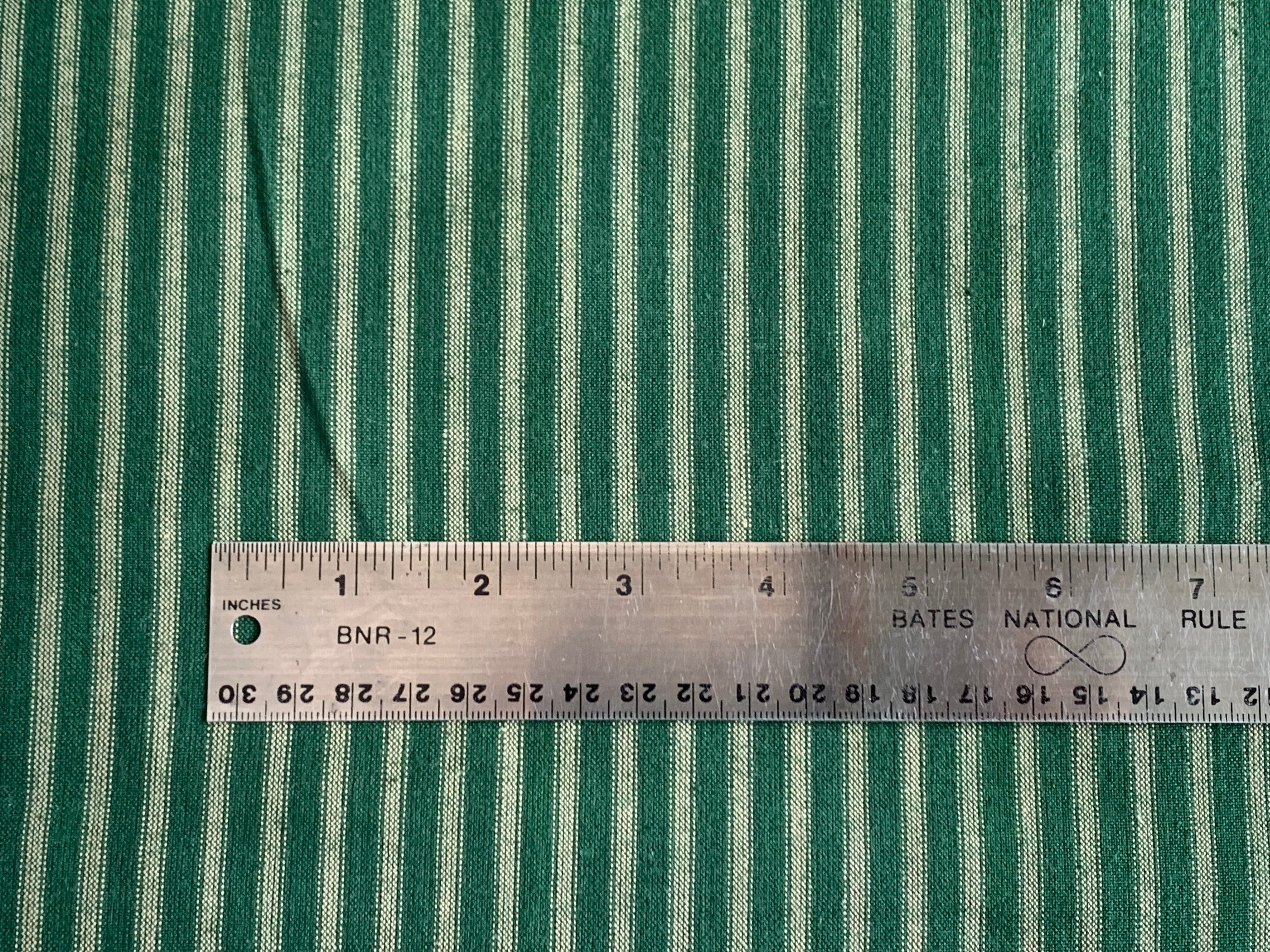 Green and Beige Stripe - Homespun Fabric - 47