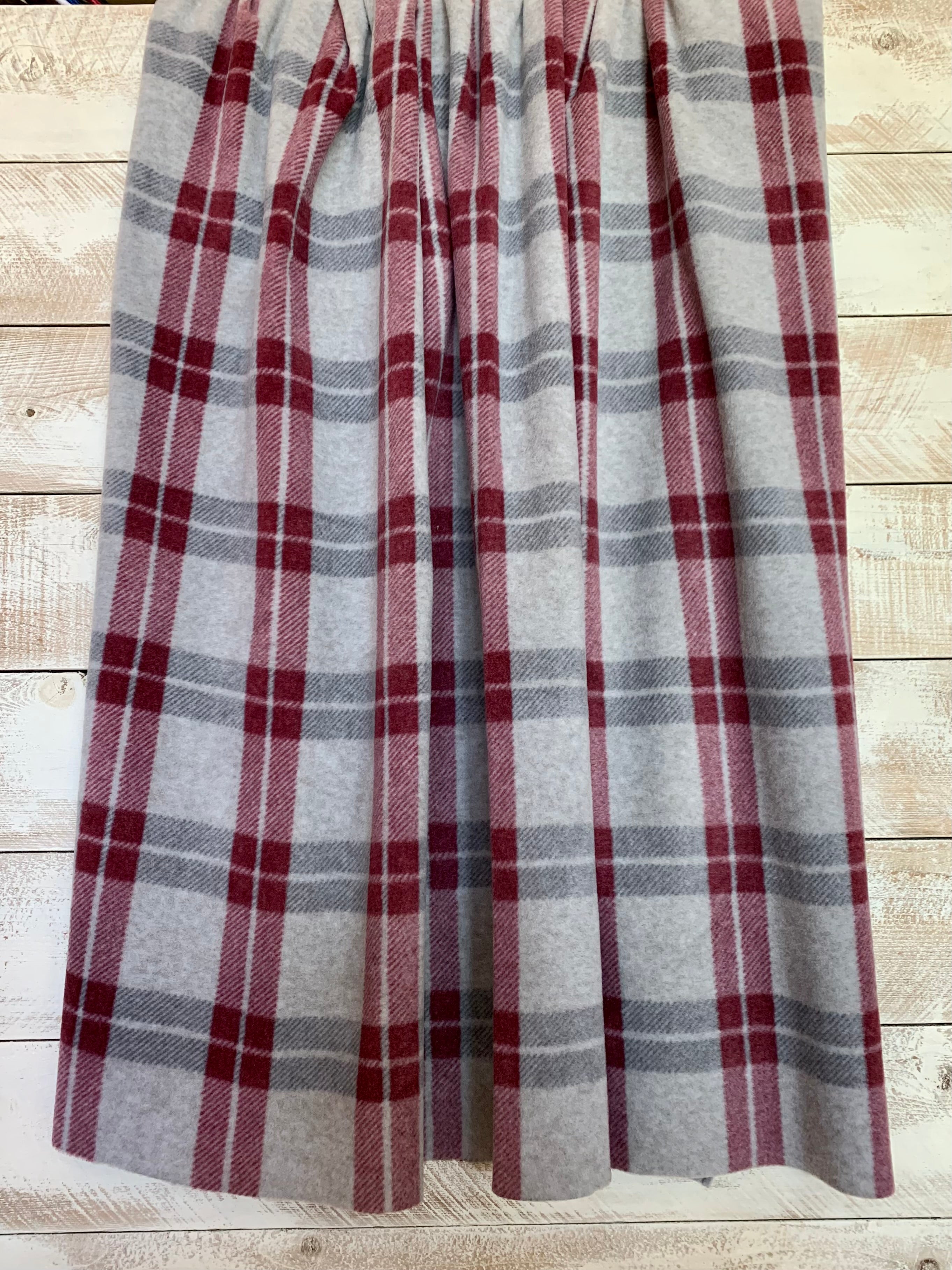 No Sew Blanket Kit - Burgundy and Grey Plaid - Personalization Available
