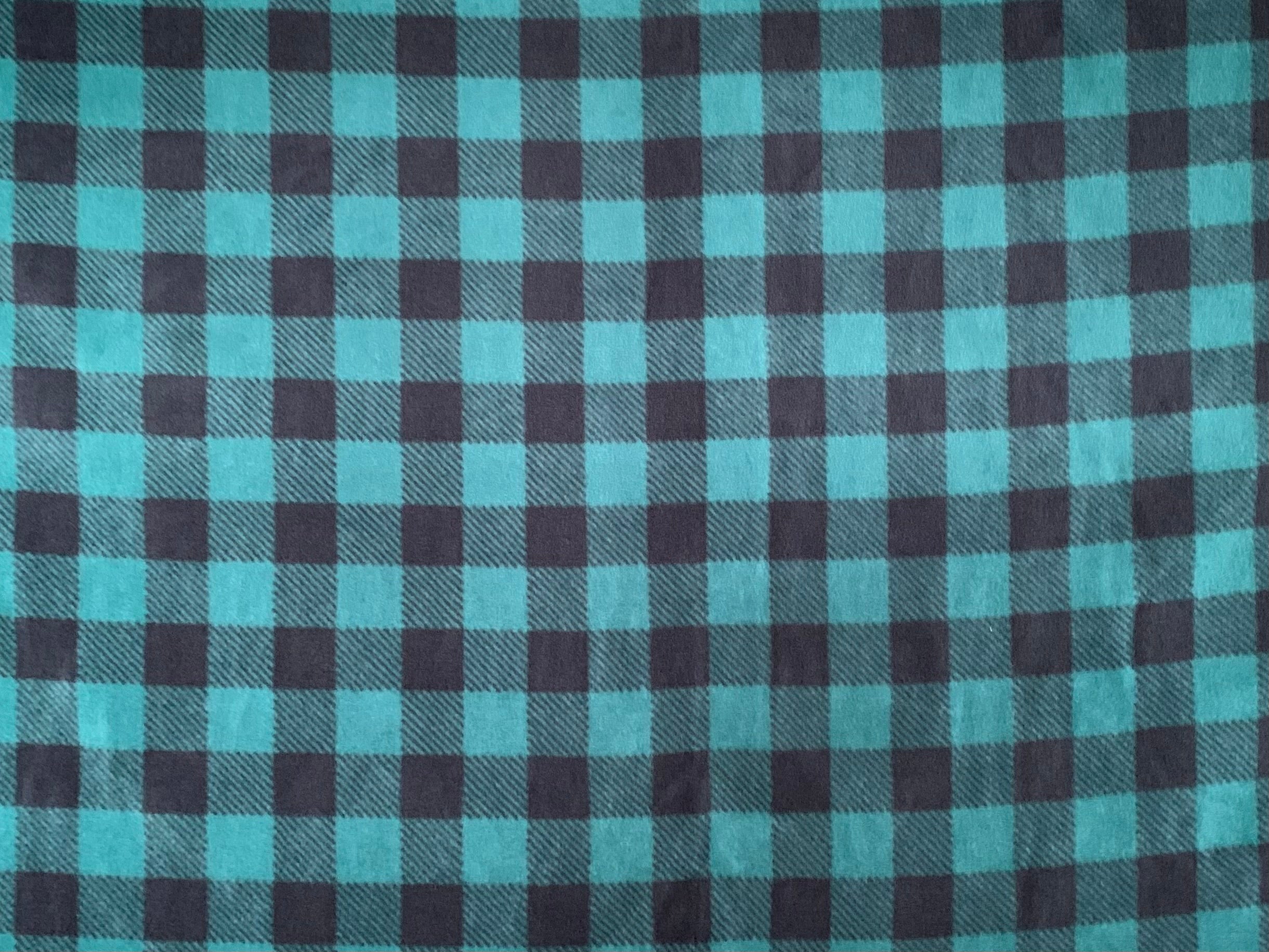 No Sew Blanket Kit - Buffalo Green and Black Plaid - Personalization Available