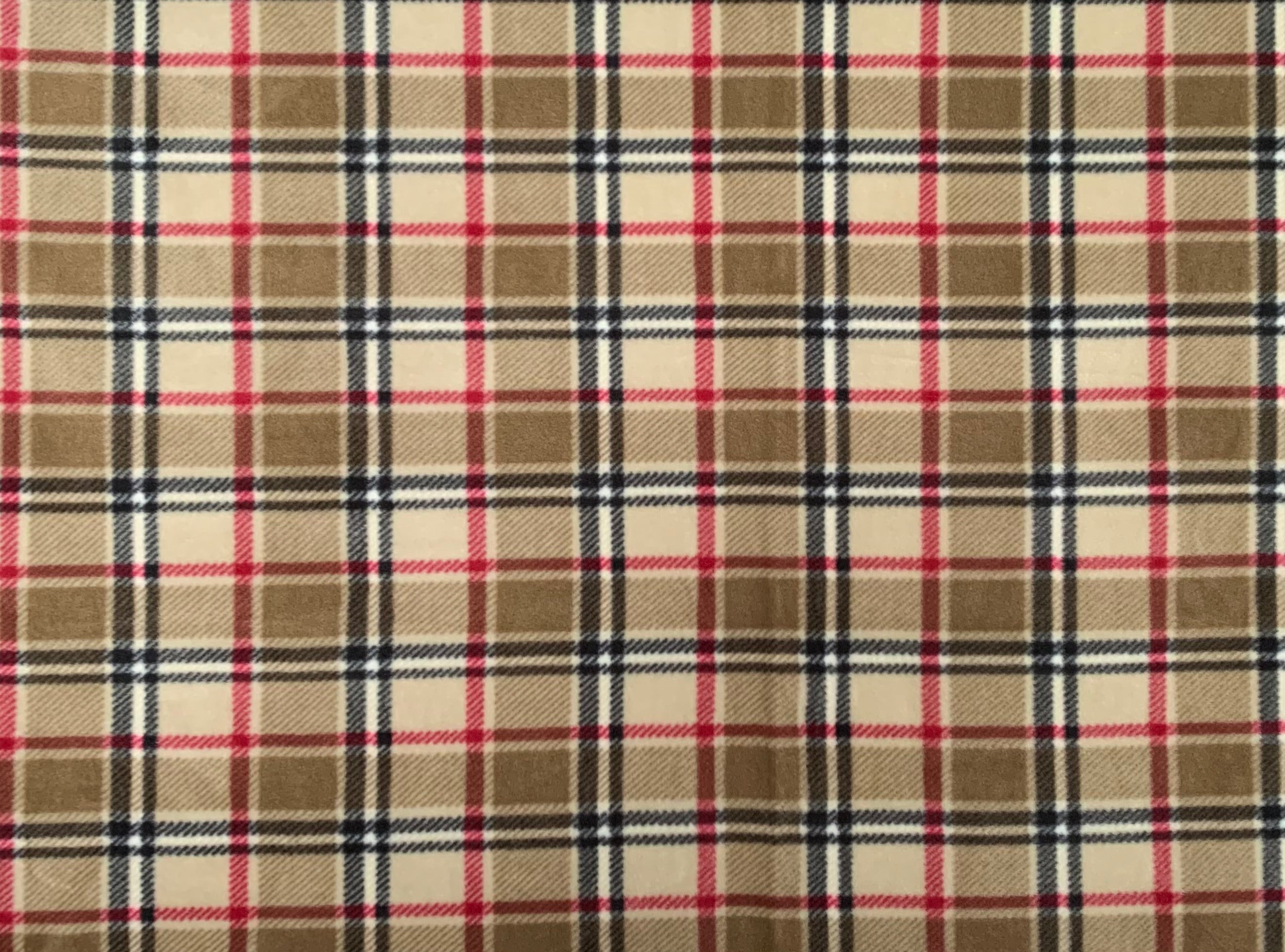 No Sew Blanket Kit - Beige, Black, Red, London Plaid - Personalization Available