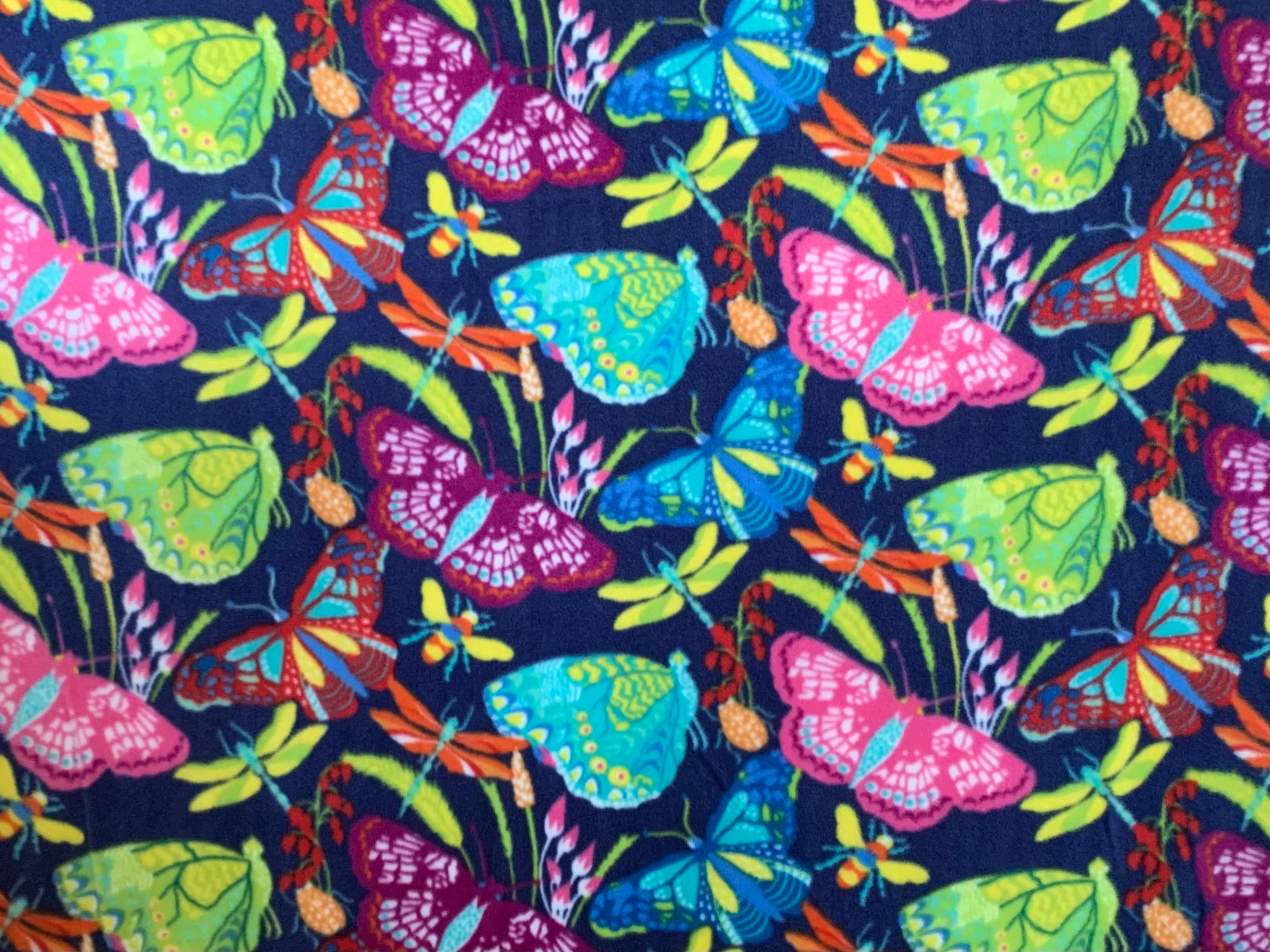 Butterfly Dance Fleece Navy - 52770DES-1