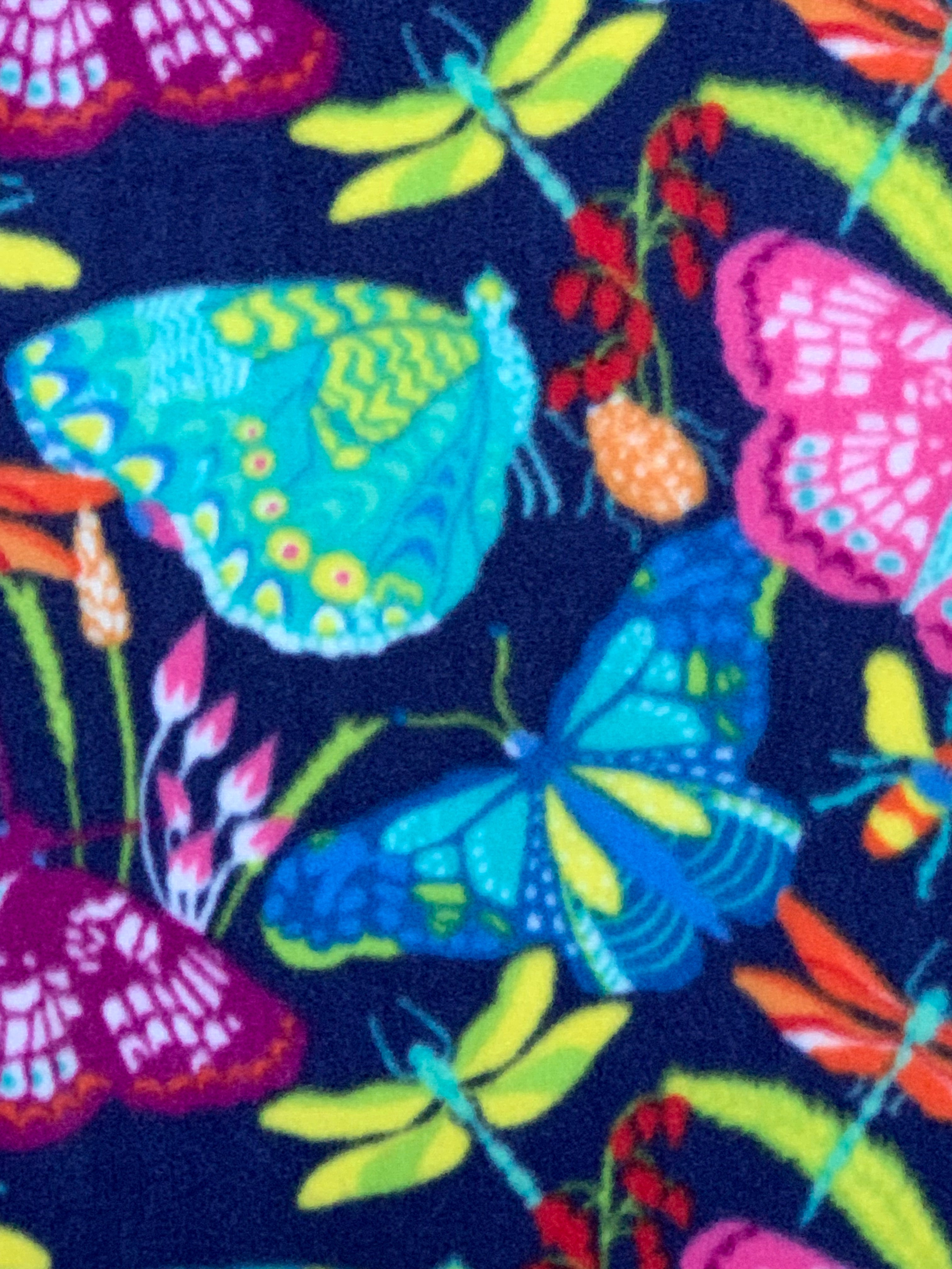 Butterfly Dance Fleece Navy - 52770DES-1