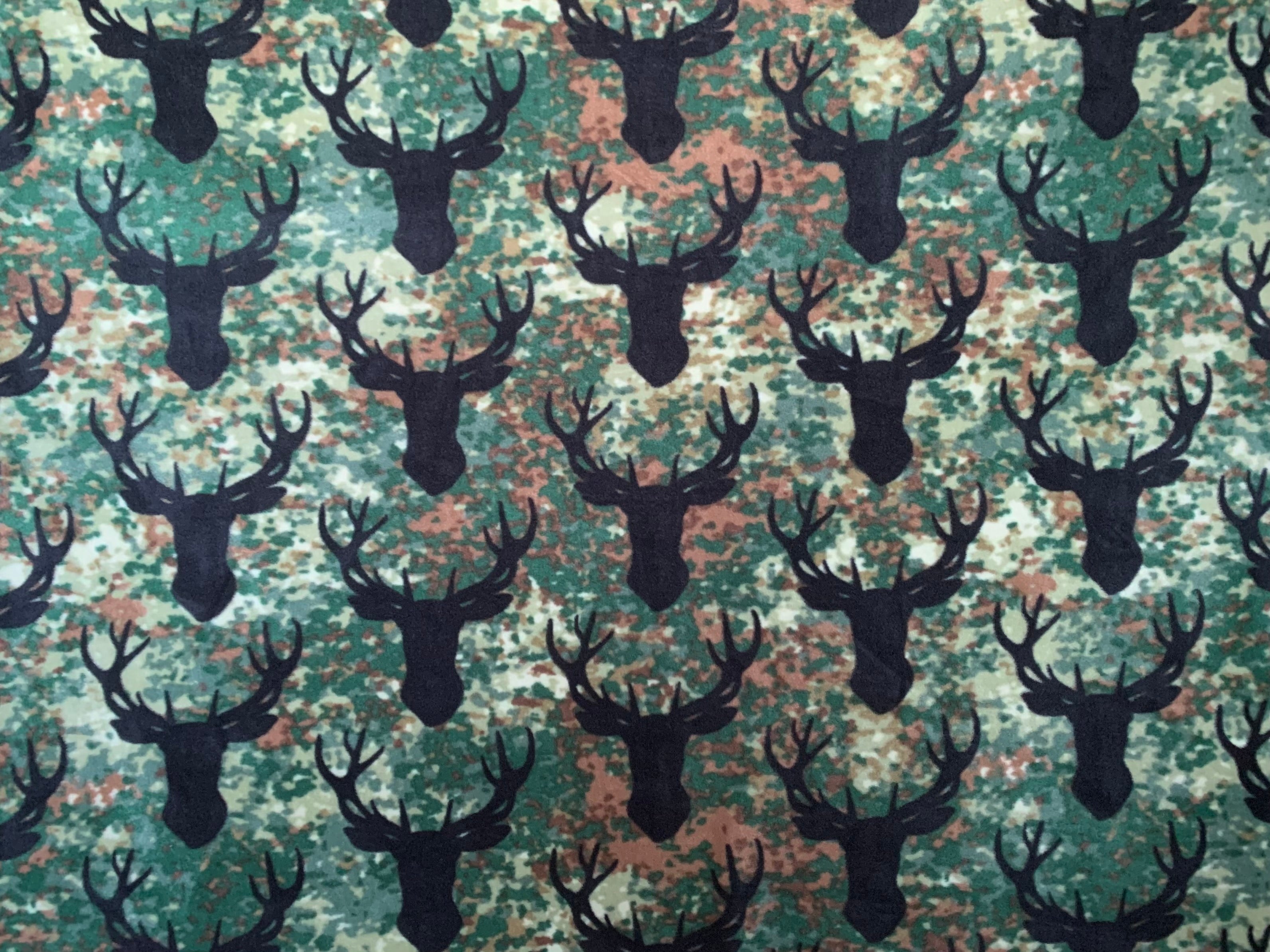 No Sew Blanket Kit - Camo Black Deer - Personalization Available