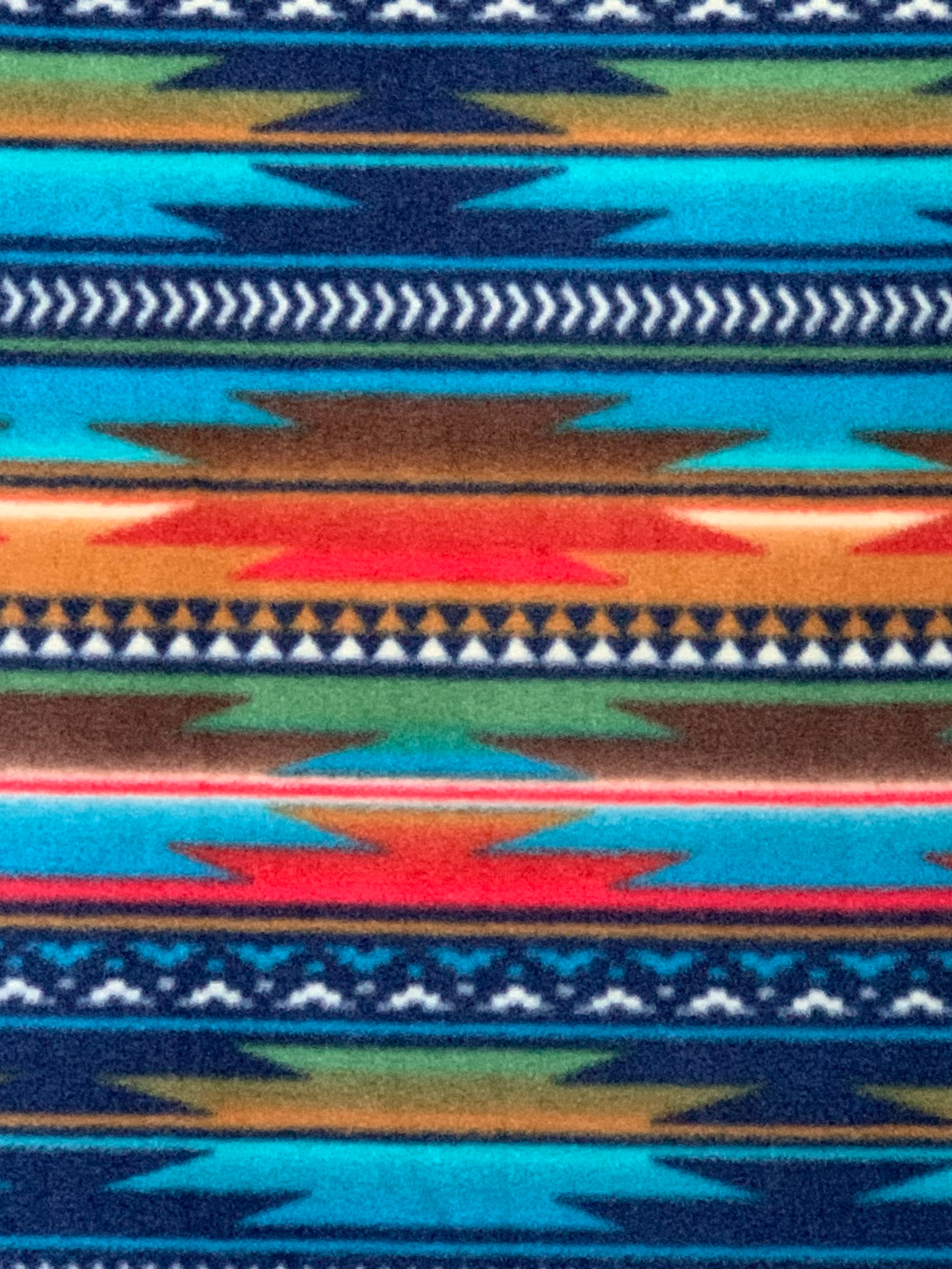 Tribal Winter Fleece - Sunset Stripe Blue - 38873-1