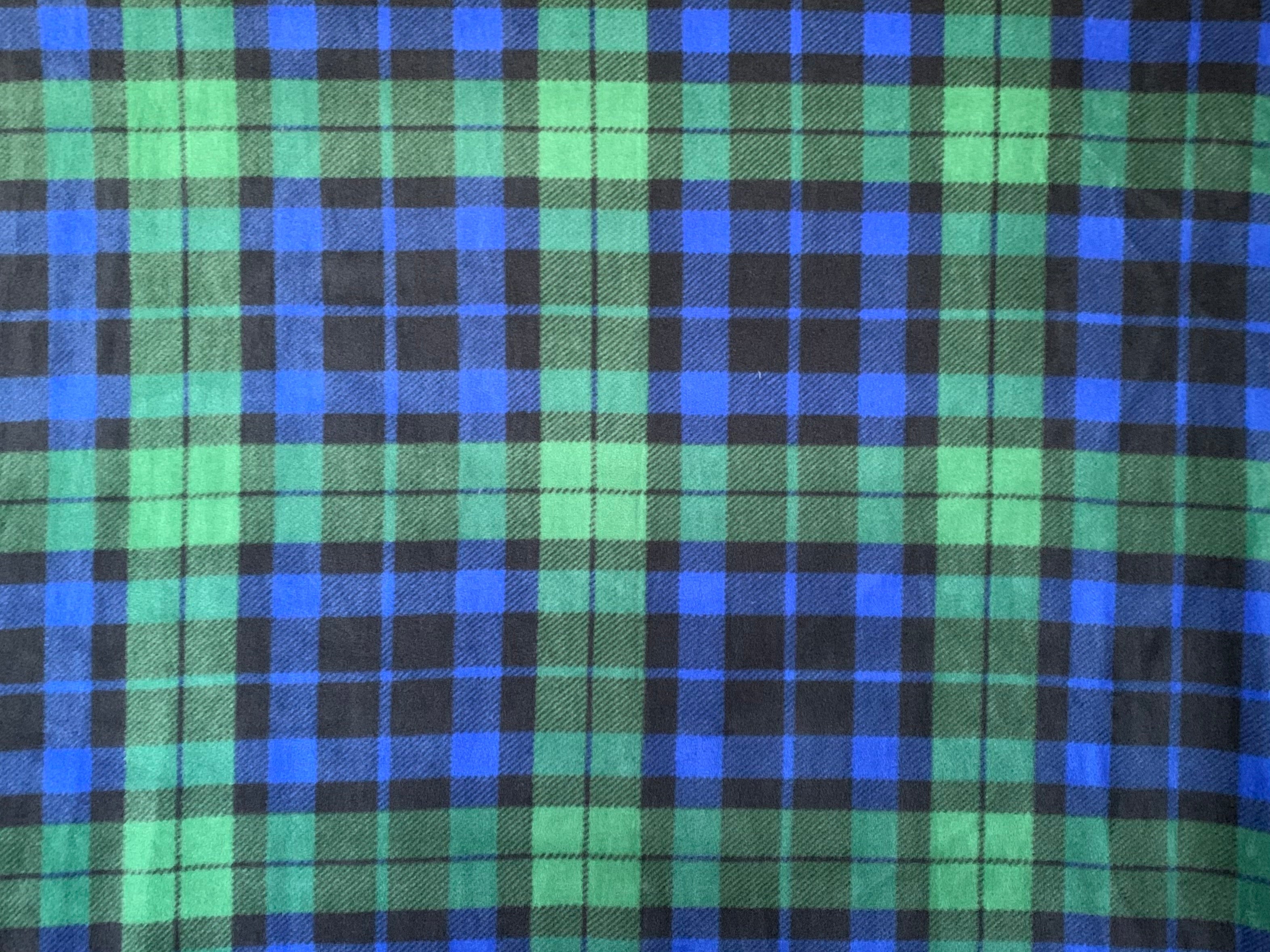 Plaid Fleece - Green Blue and Black 17061-3