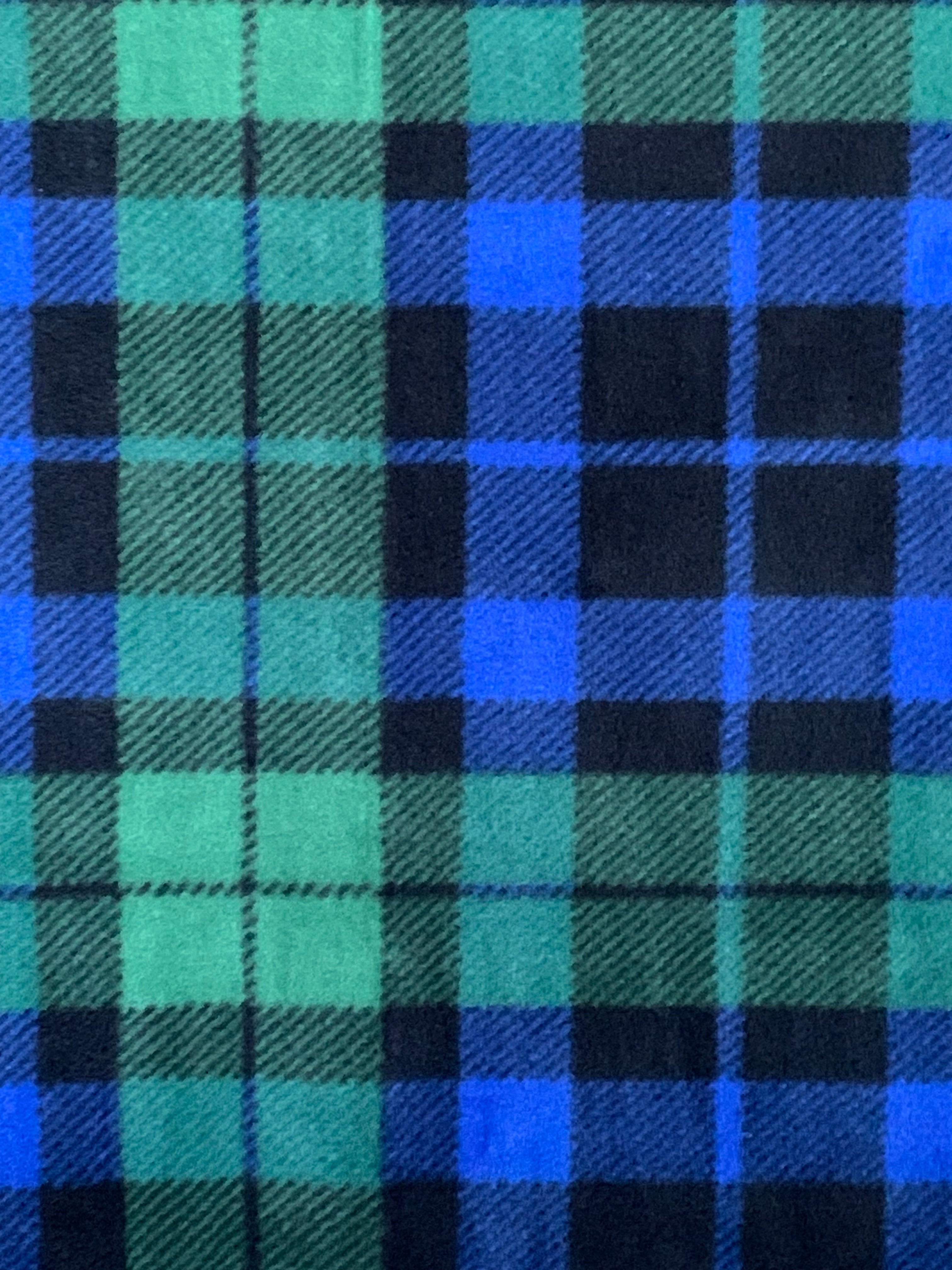 Plaid Fleece - Green Blue and Black 17061-3