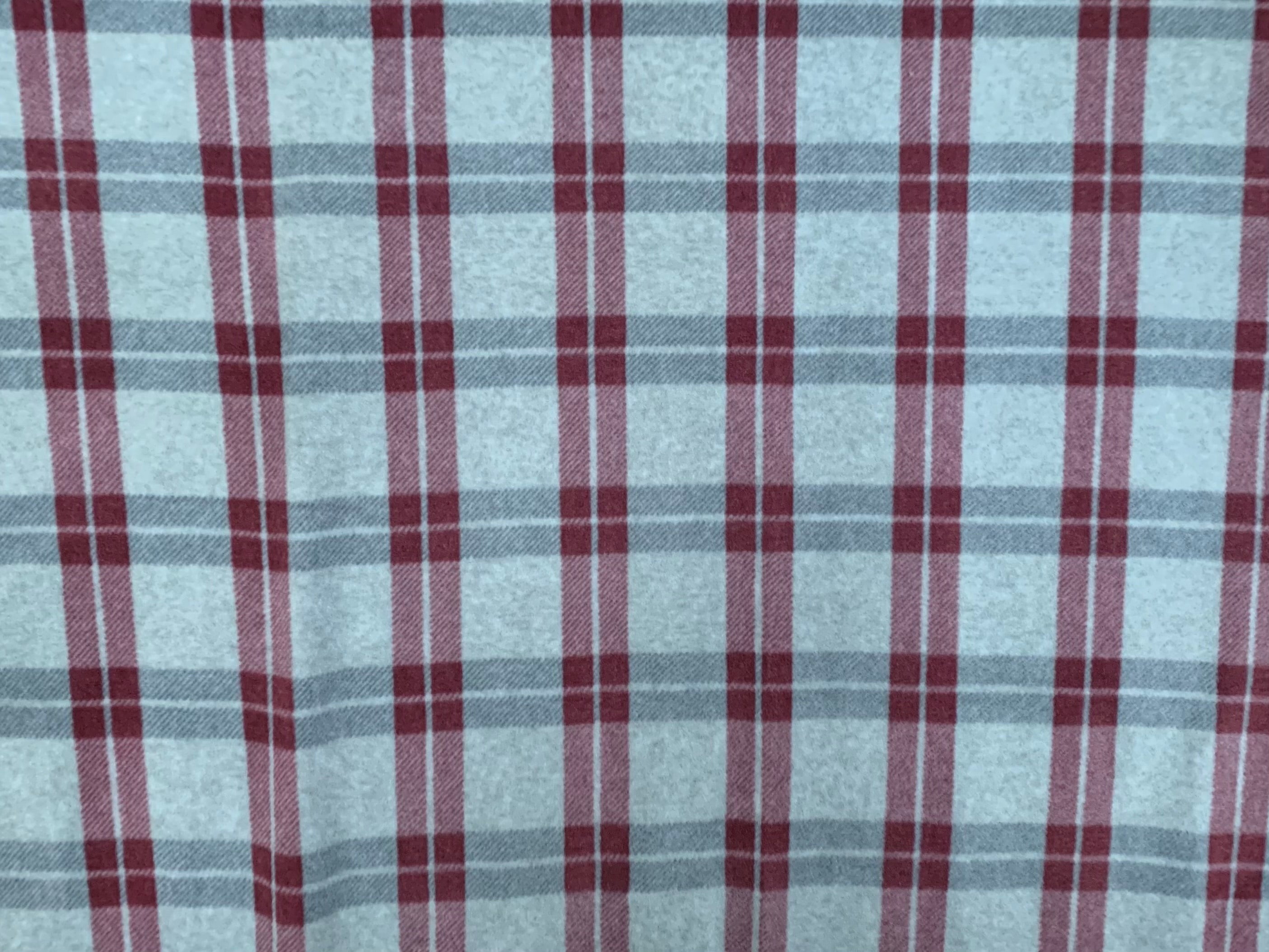 Plaid Fleece - Gray and Burgundy