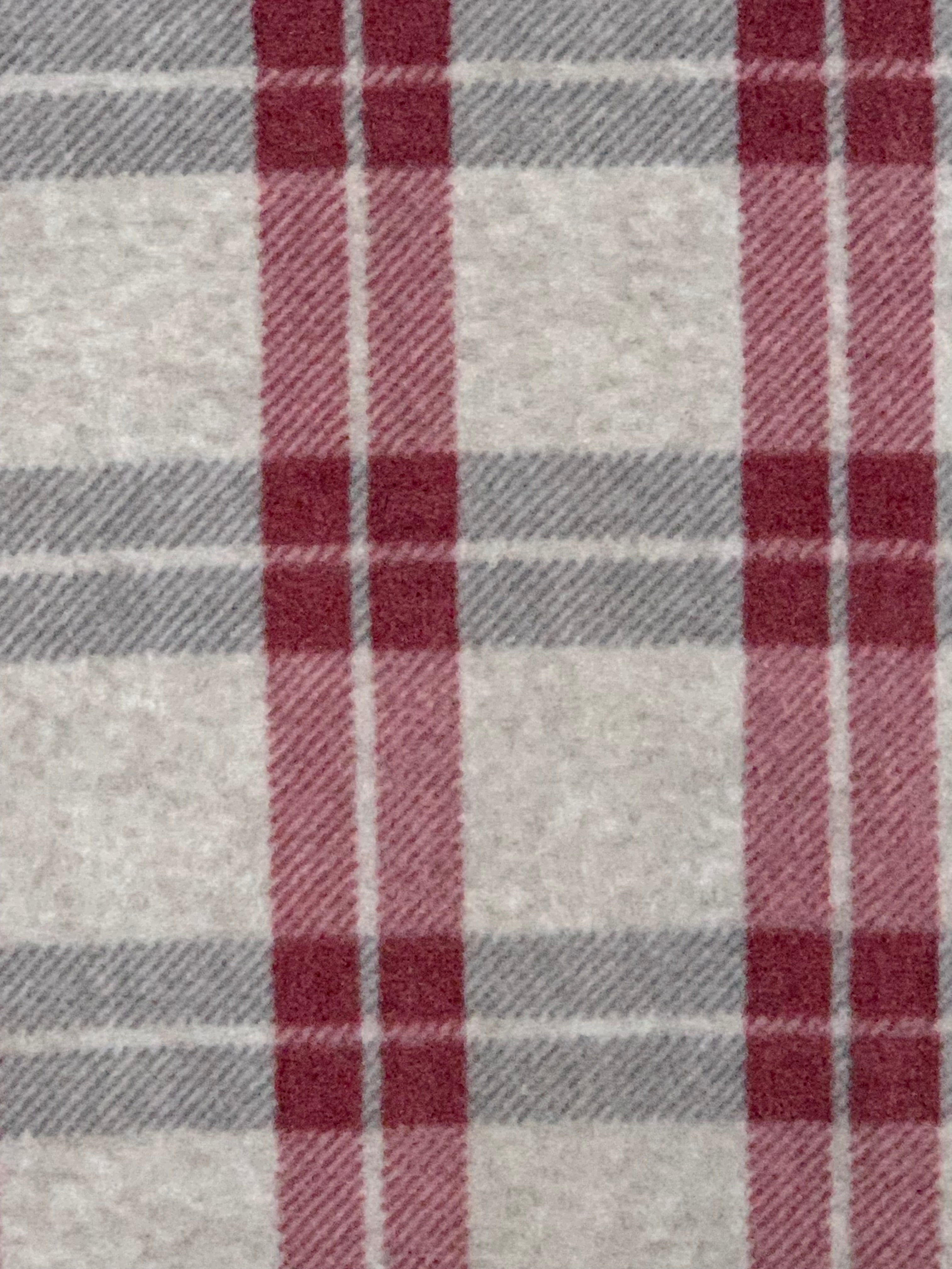 Plaid Fleece - Gray and Burgundy