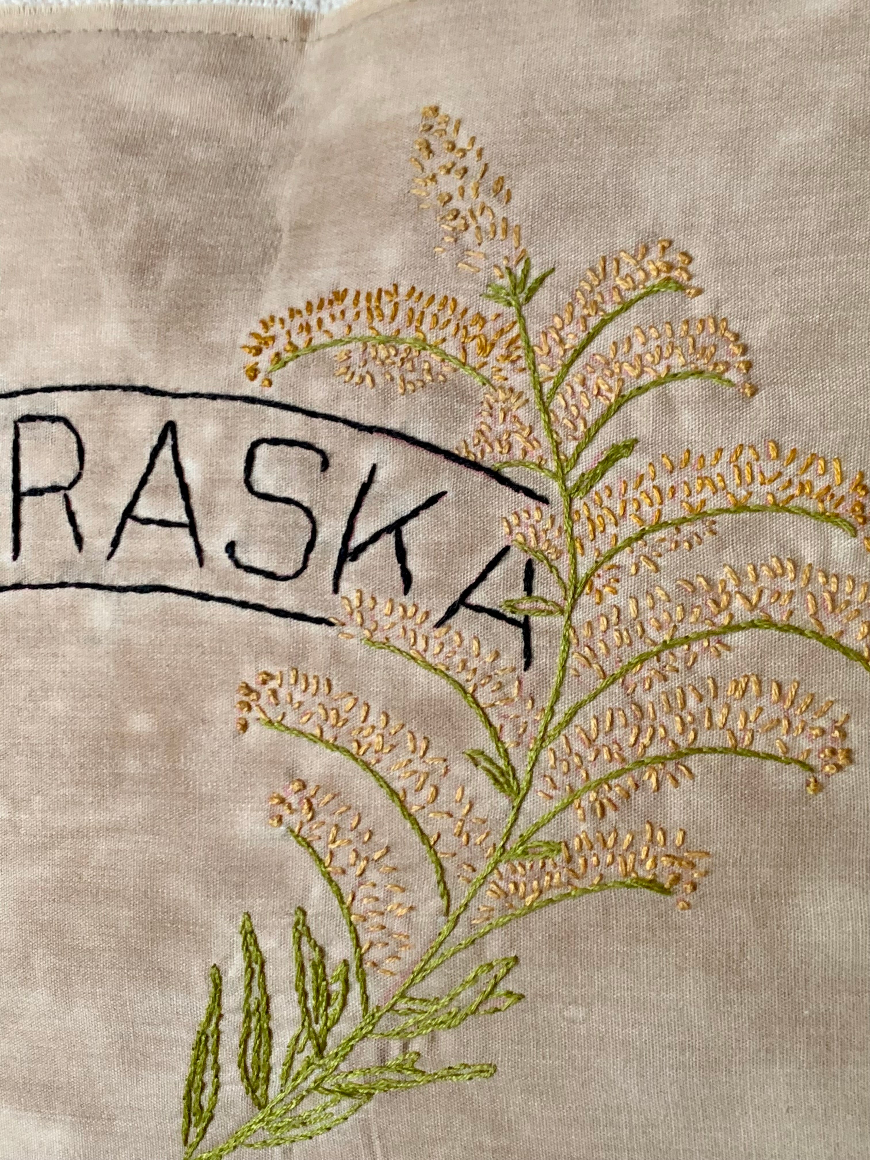 Nebraska State Pillow - Embroidered