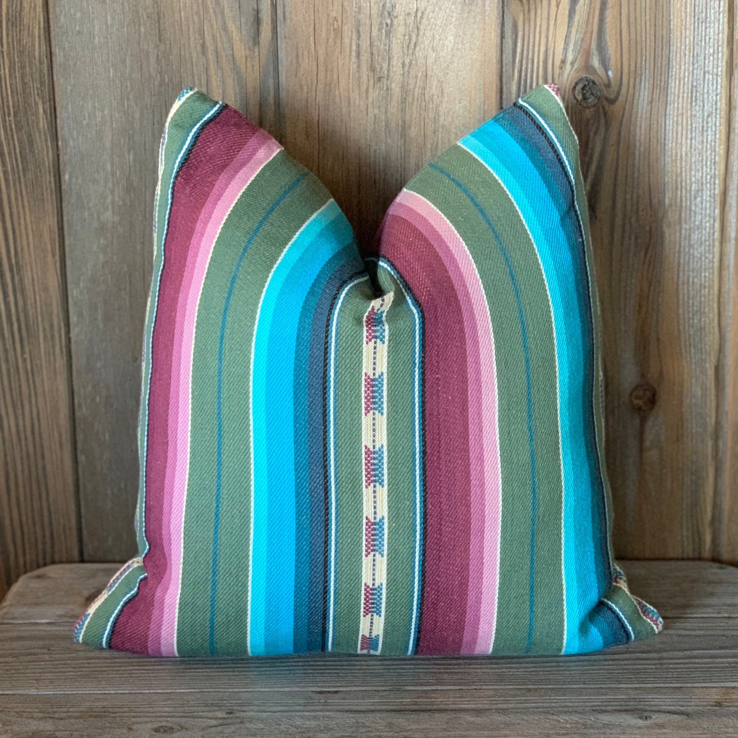 Serape Style Pillow - Purple and Blue
