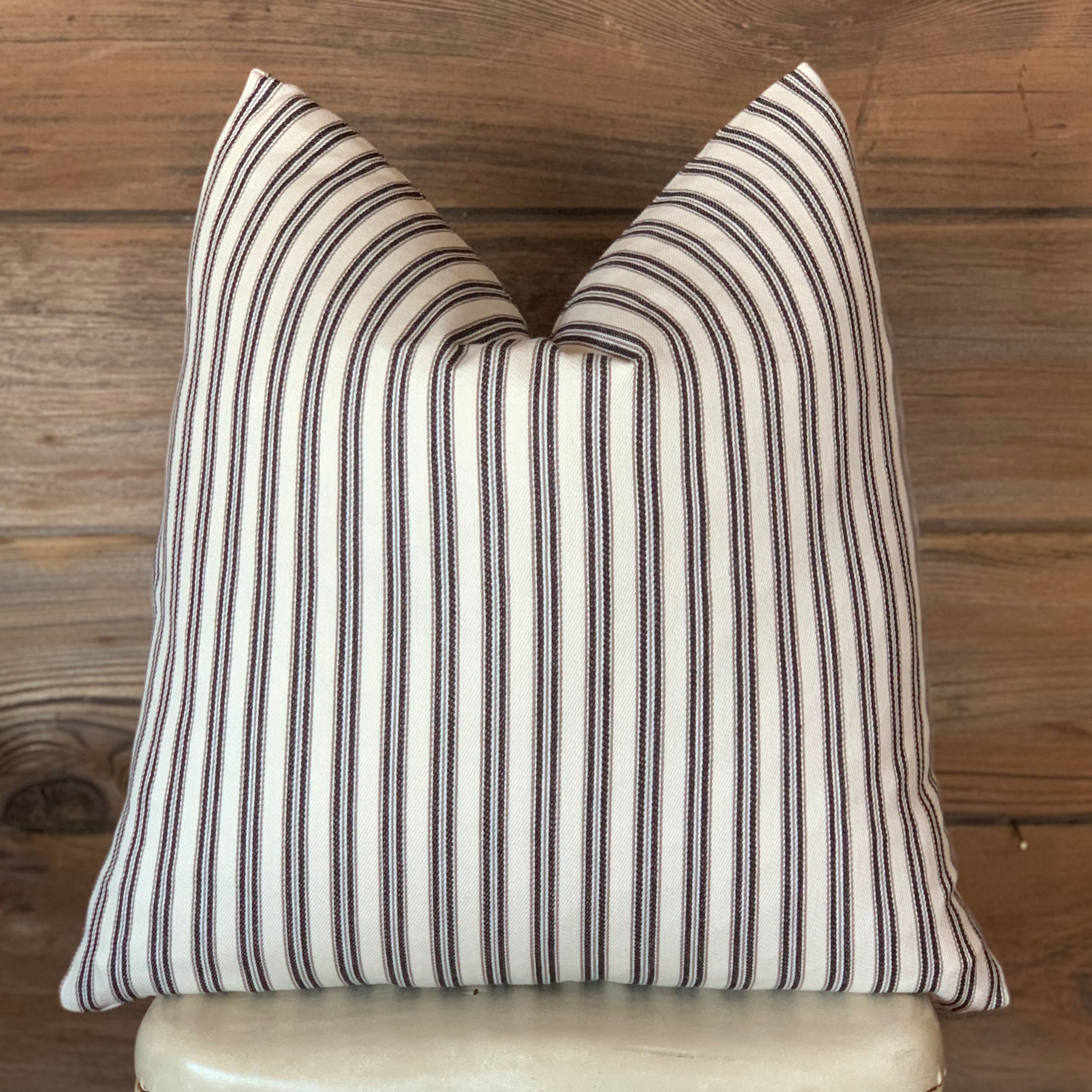 Black Ticking Striped Farmhouse Pillow