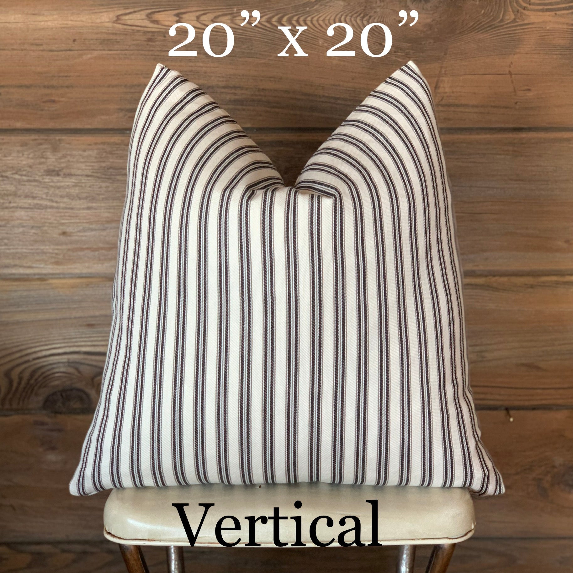 Black Ticking Striped Farmhouse Pillow