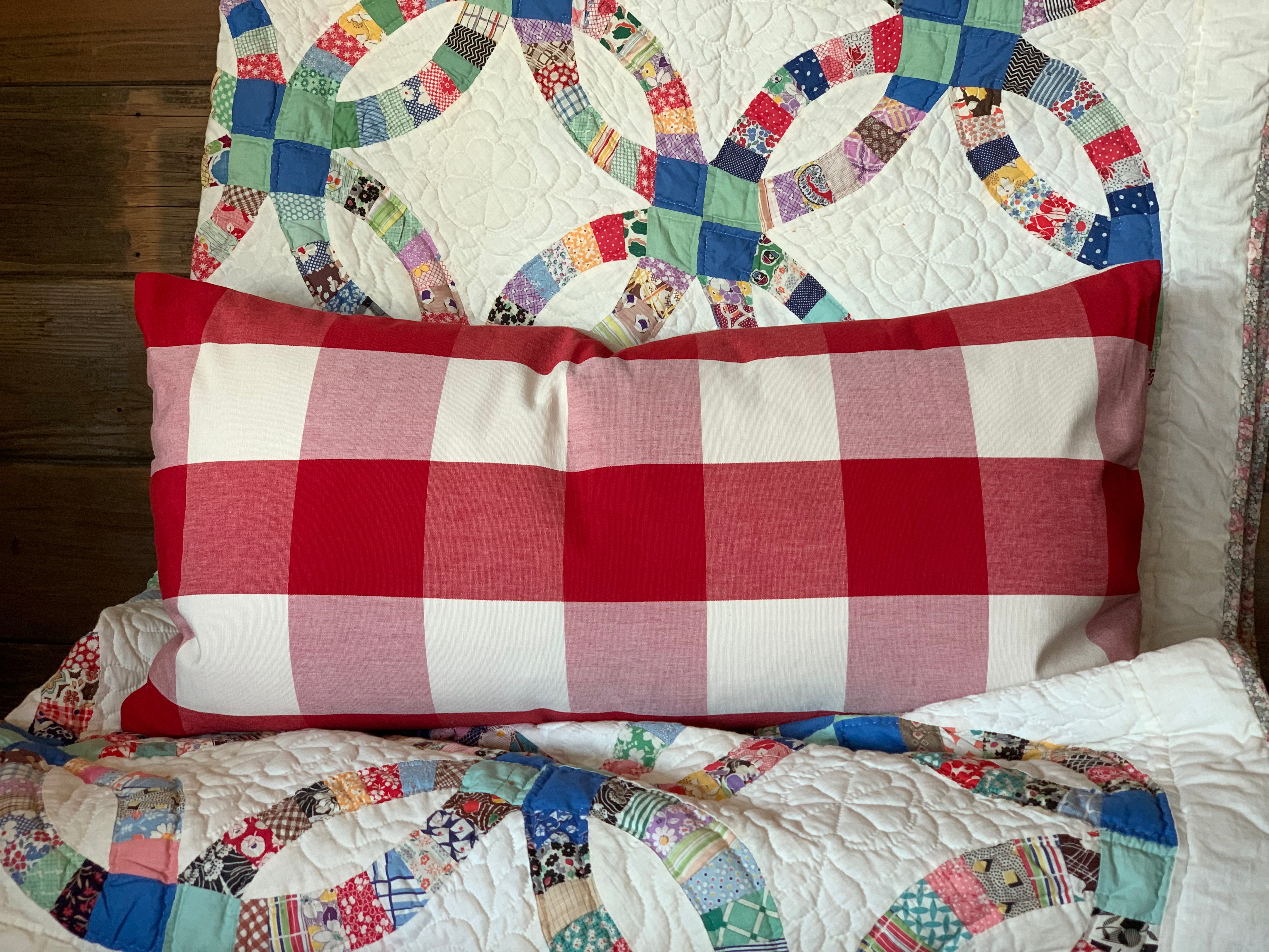 Red Buffalo Plaid Large Check Farmhouse Pillow
