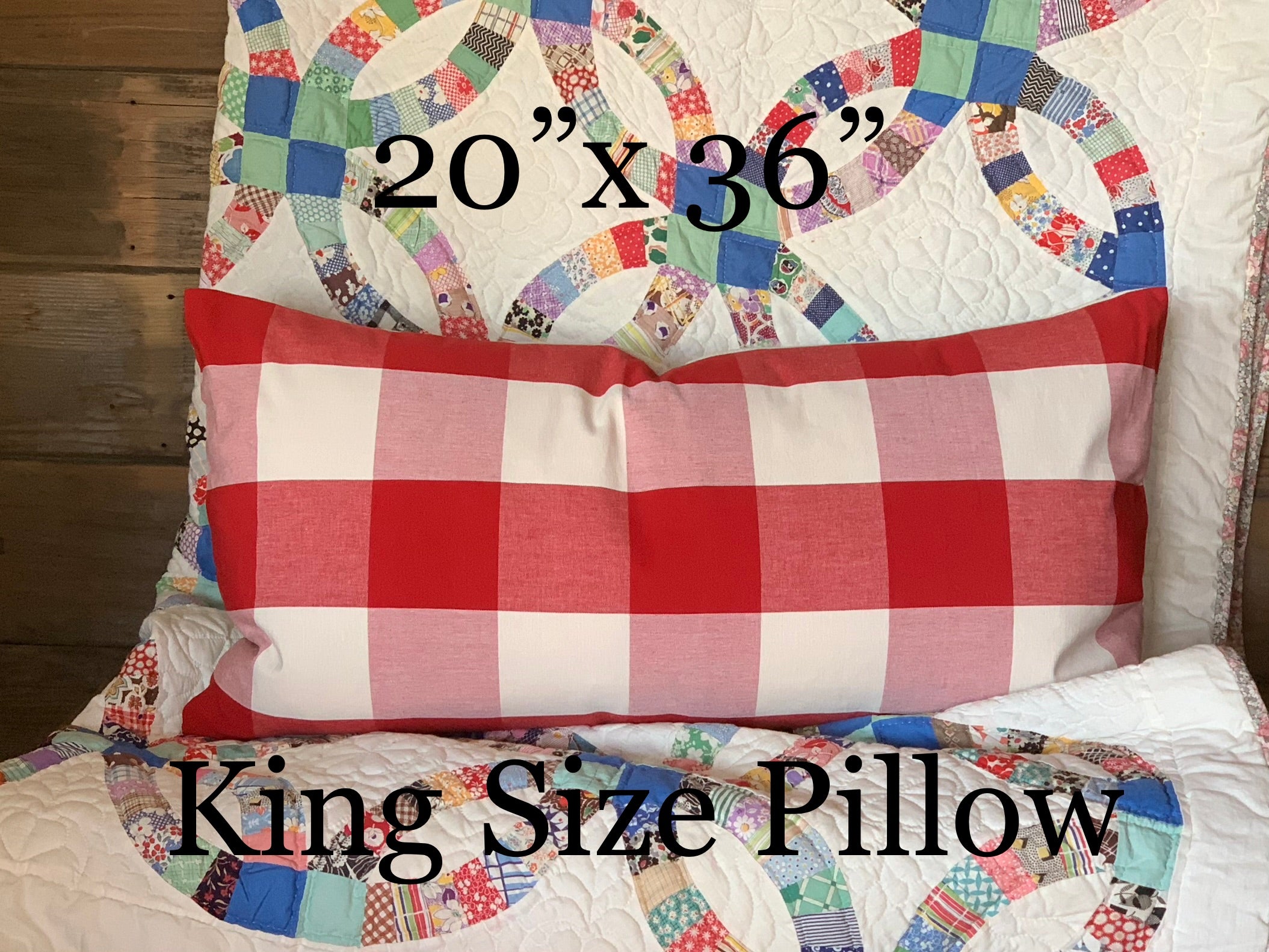 Red Buffalo Plaid Large Check Farmhouse Pillow