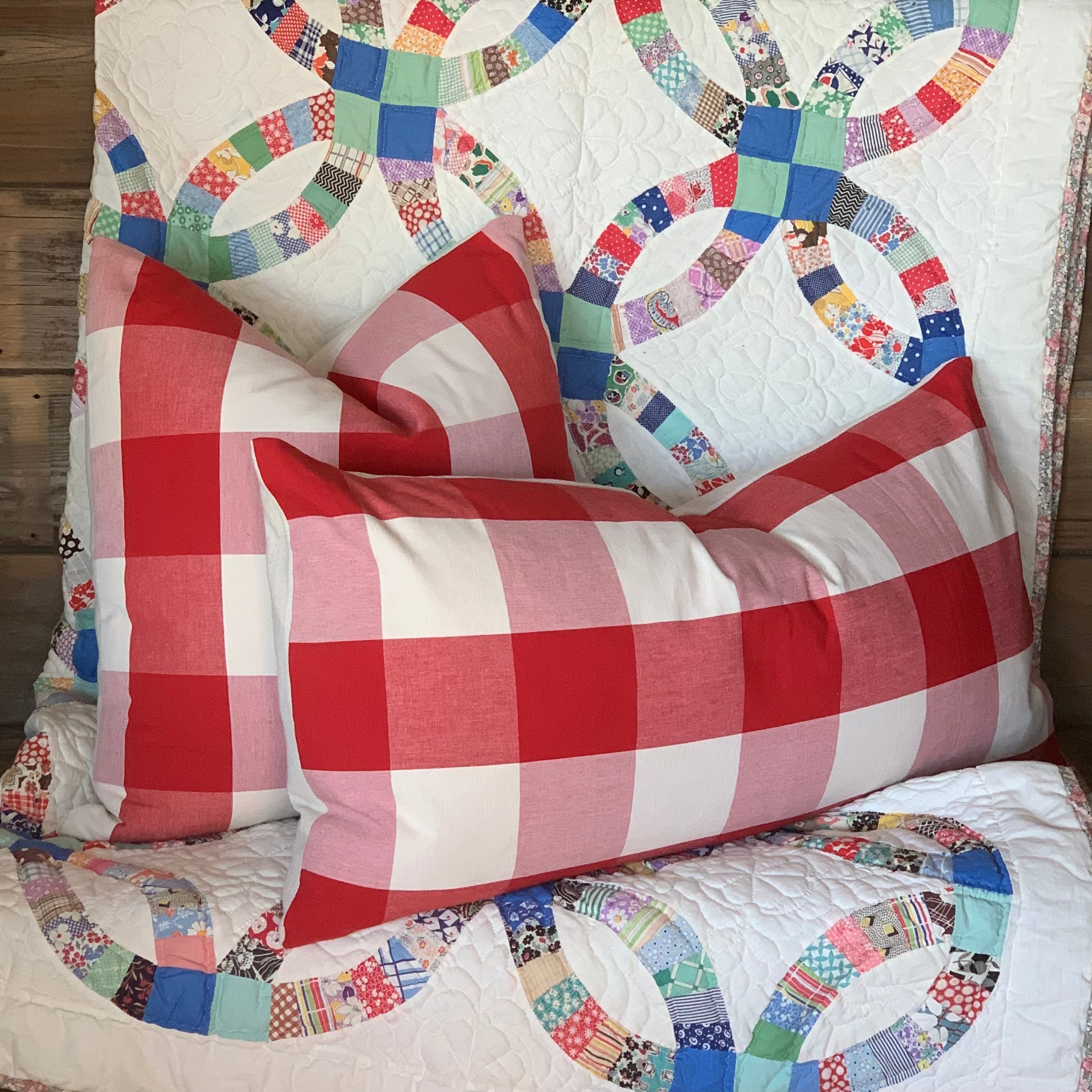 Red Buffalo Plaid Large Check Farmhouse Pillow