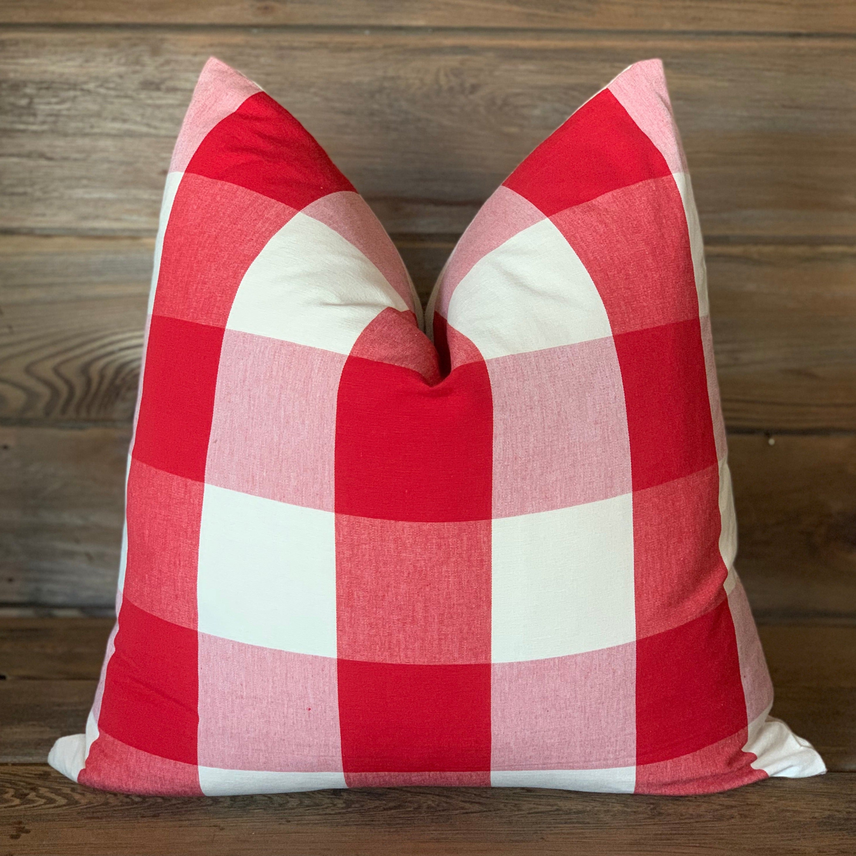 Red Buffalo Plaid Large Check Farmhouse Pillow