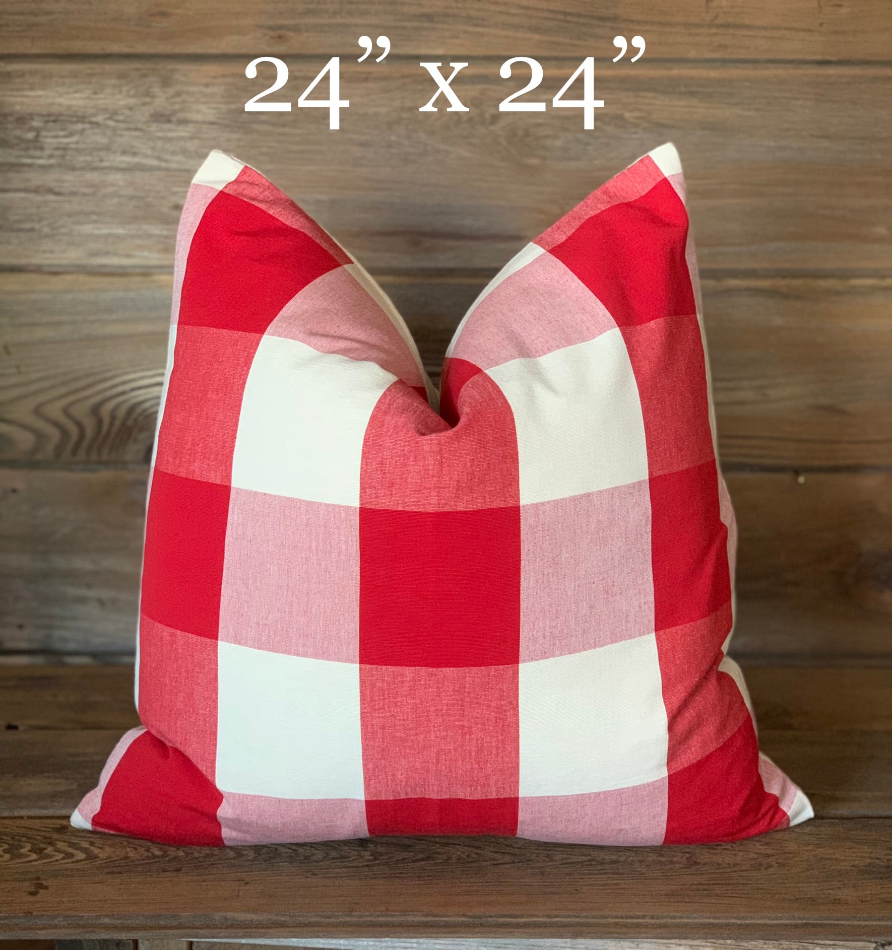Red Buffalo Plaid Large Check Farmhouse Pillow