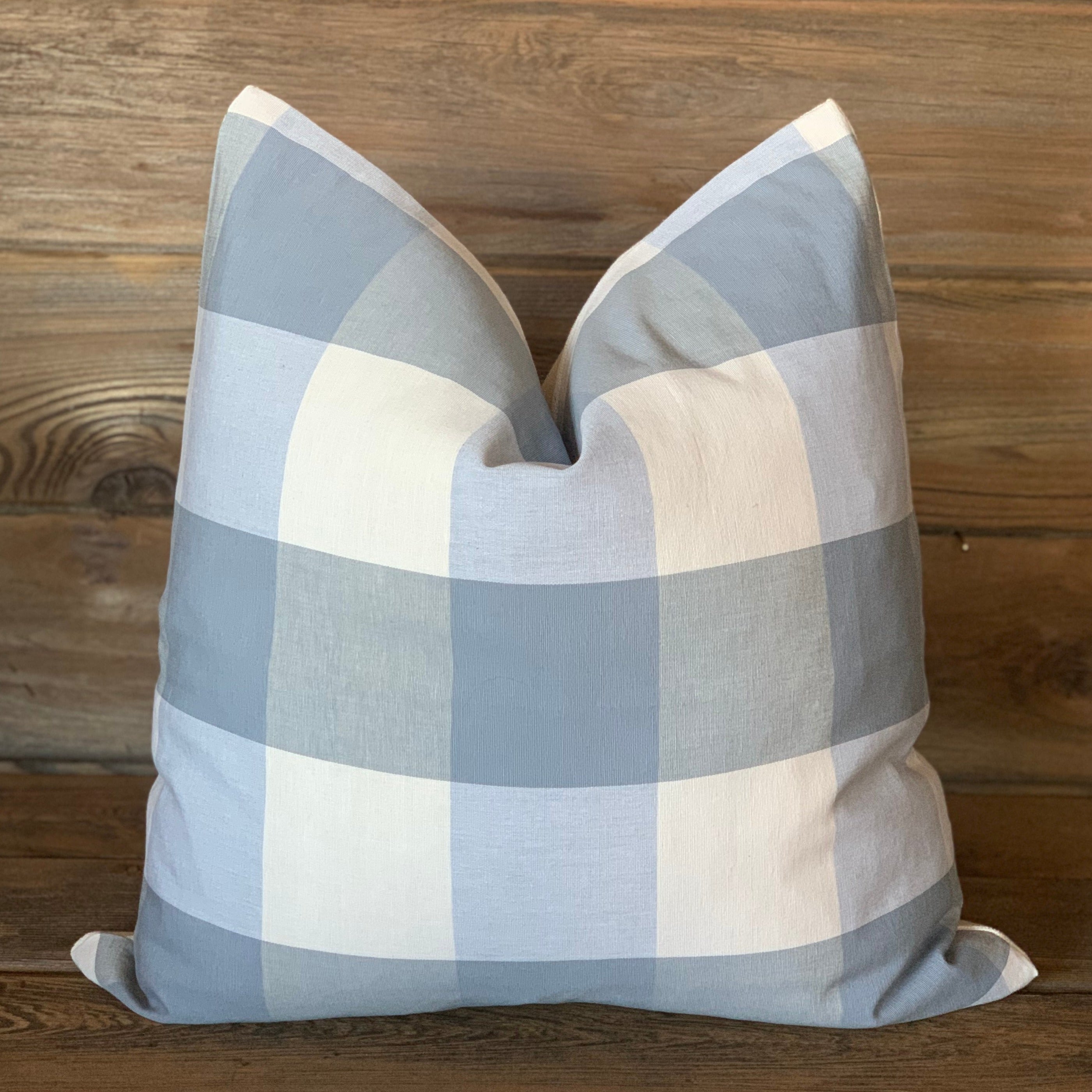 Lilac Buffalo Plaid Large Check Farmhouse Pillow