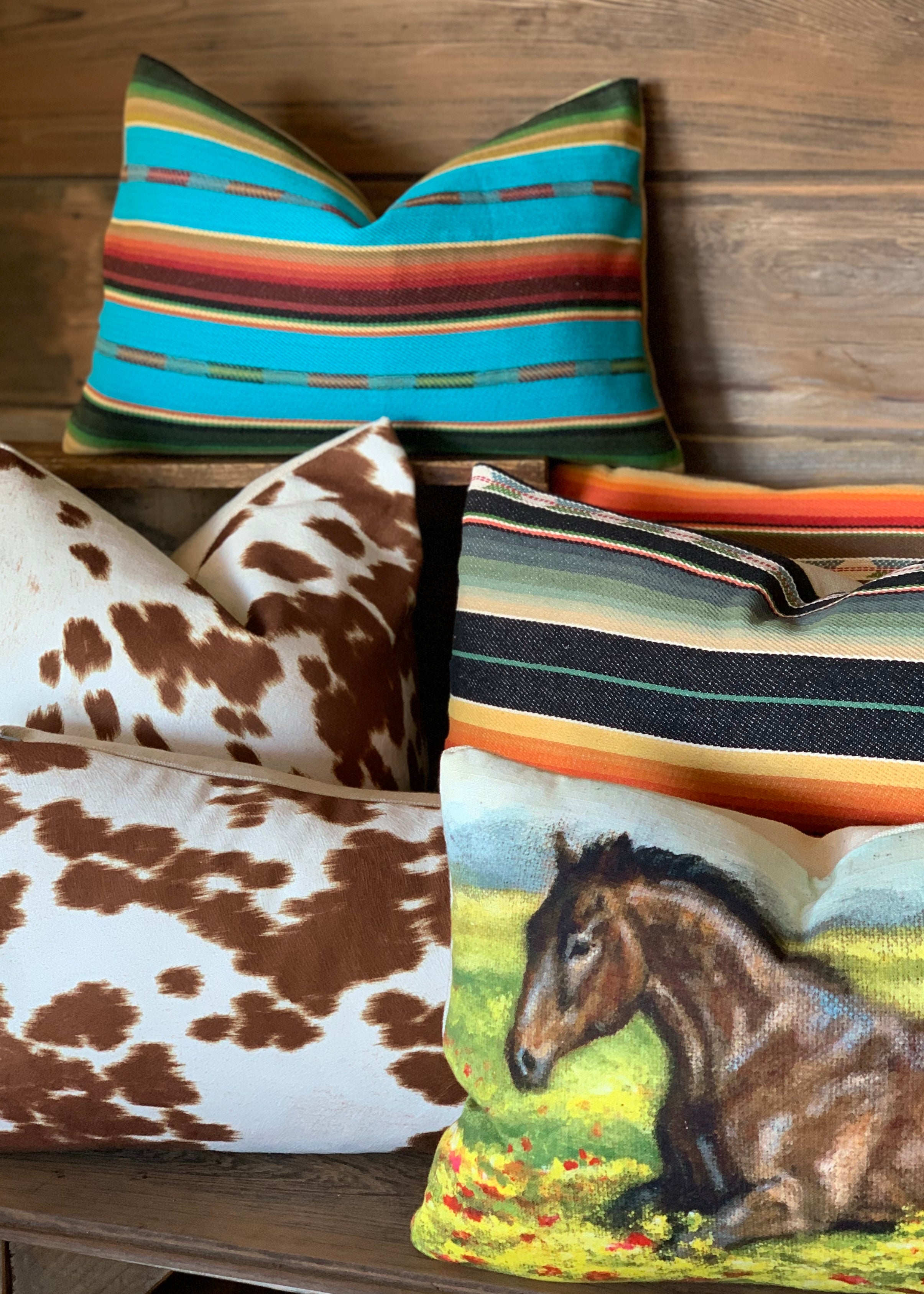 Serape Style Pillow - Black