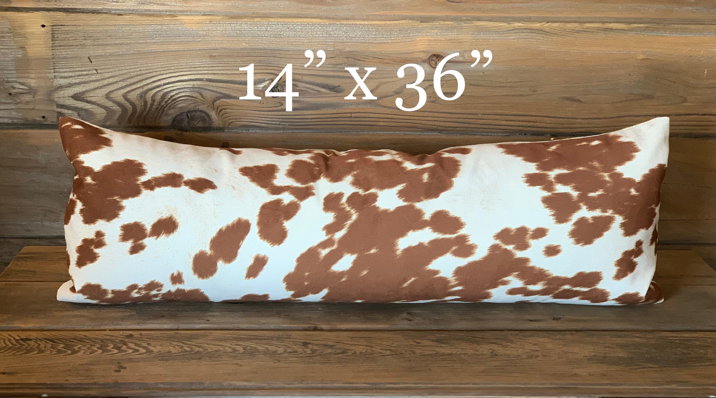 Faux Cowhide Pillow - Rust/Brown