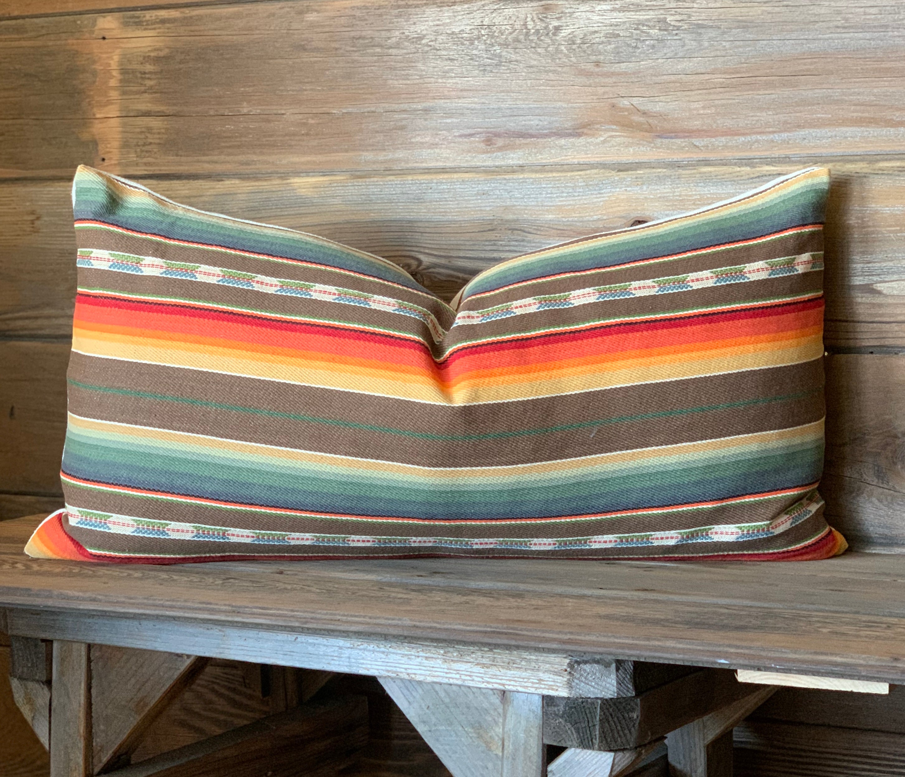 Serape Style Pillow - Brown