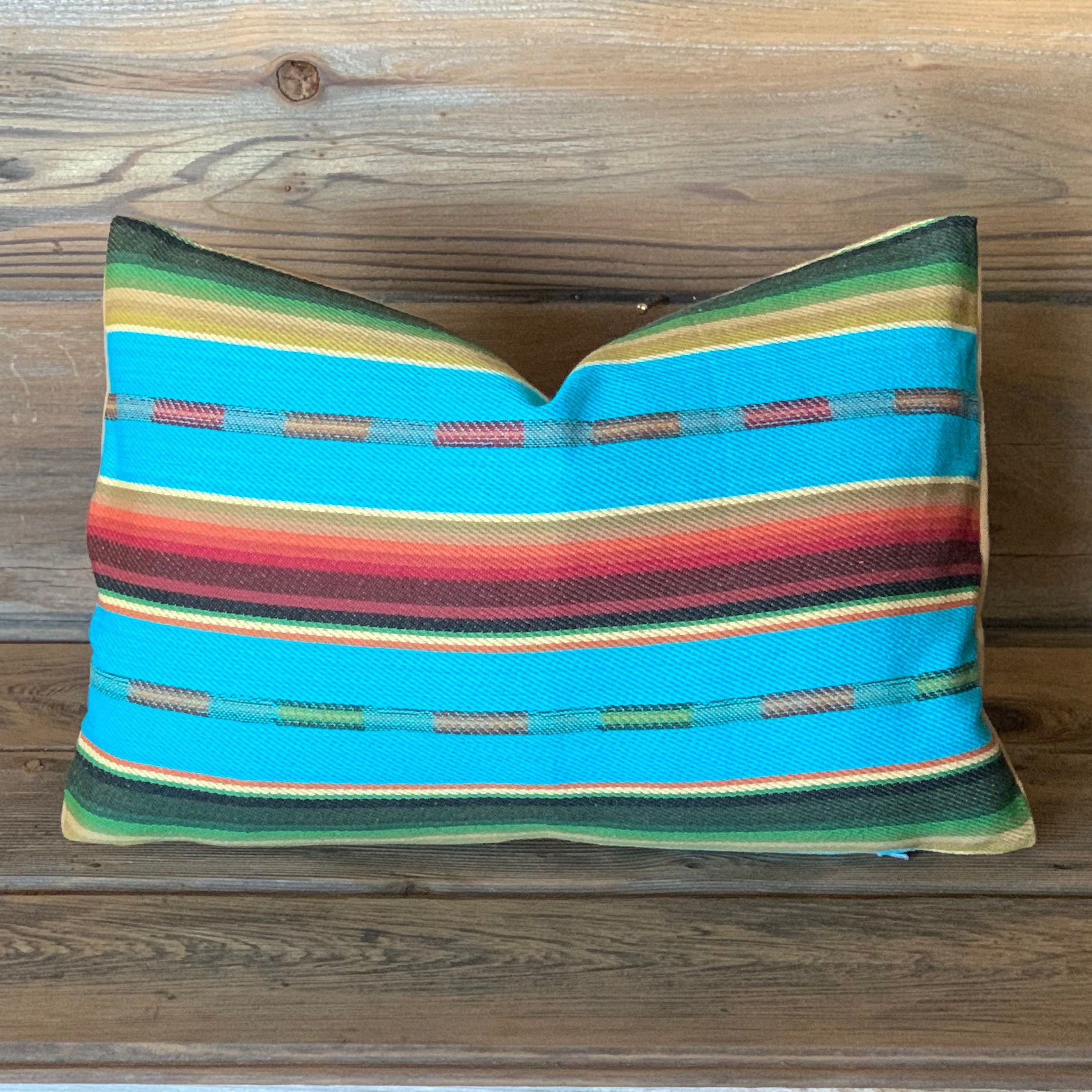 Copy of Serape Style Pillow - Aqua/Turquoise